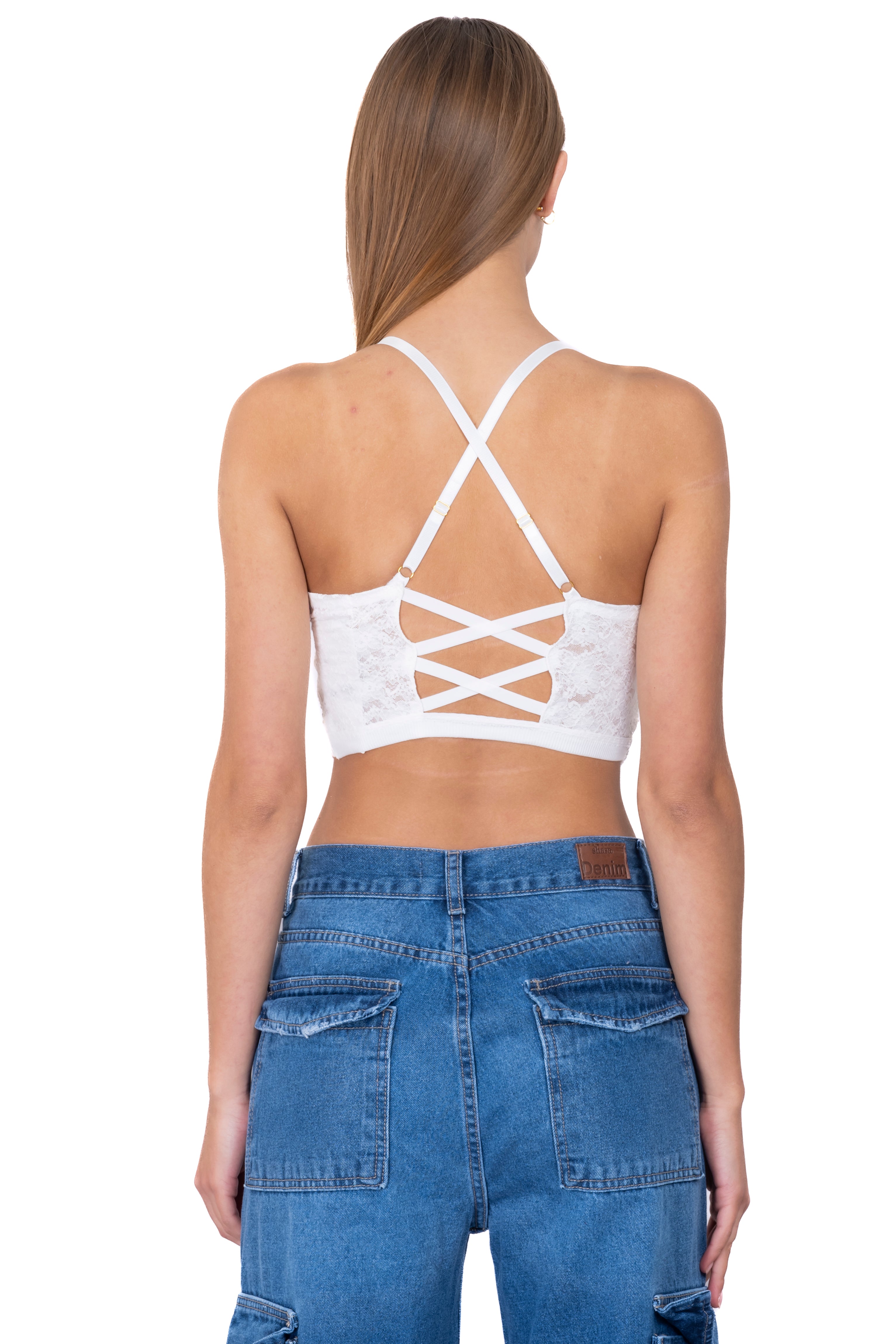 Top tejido encaje BLANCO