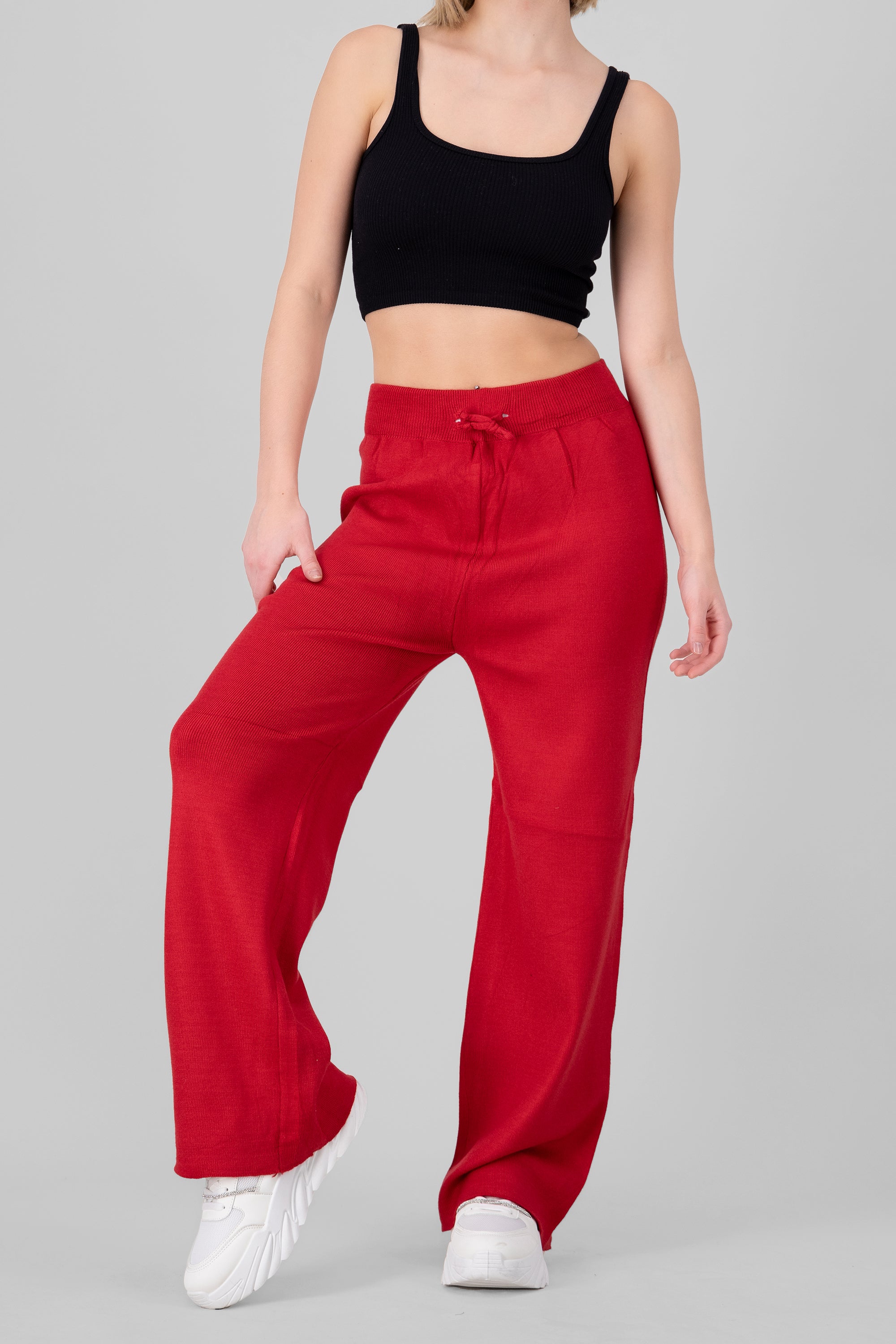 Pantalón Rectos Cintura Elástica ROJO