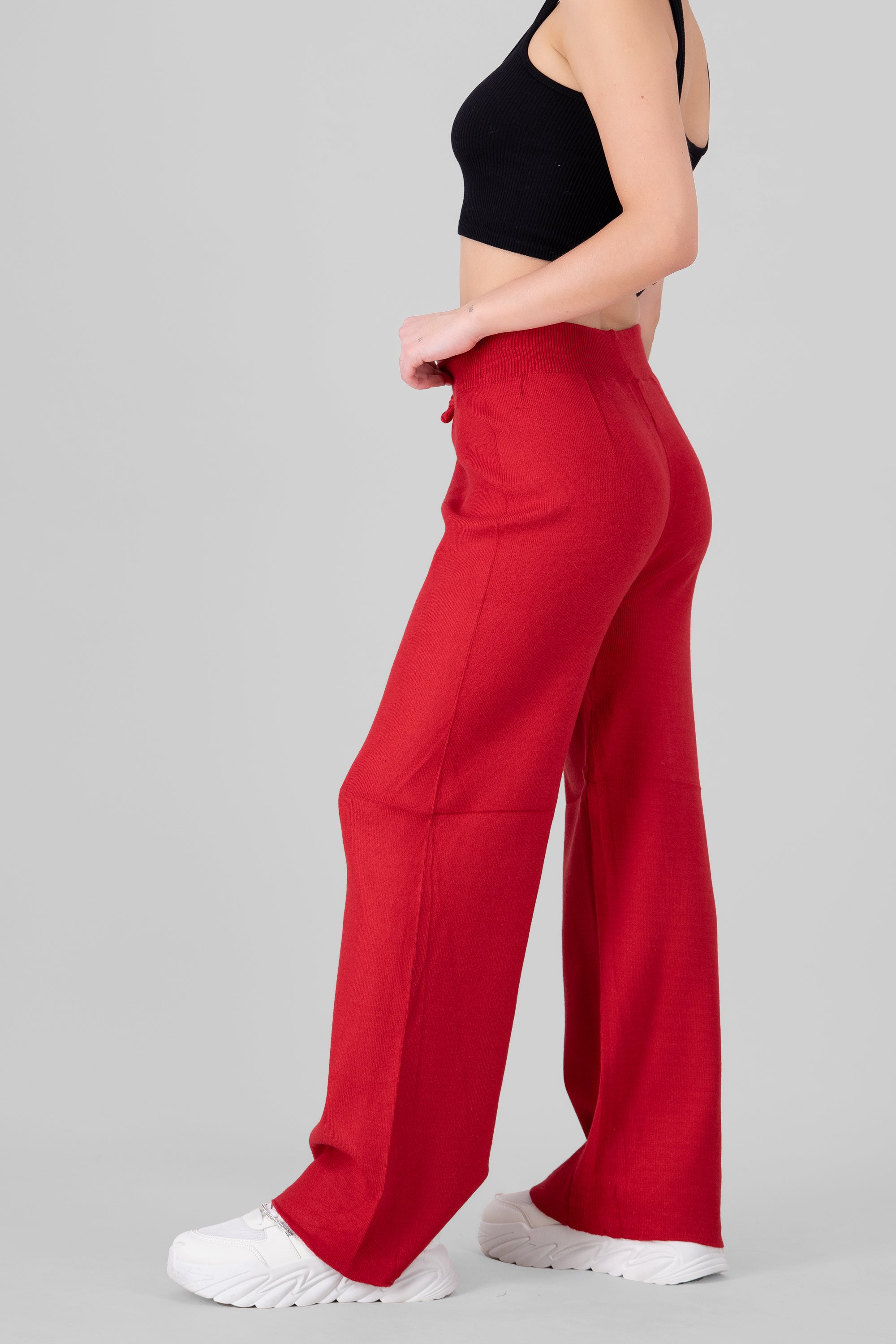 Pantalón Rectos Cintura Elástica ROJO