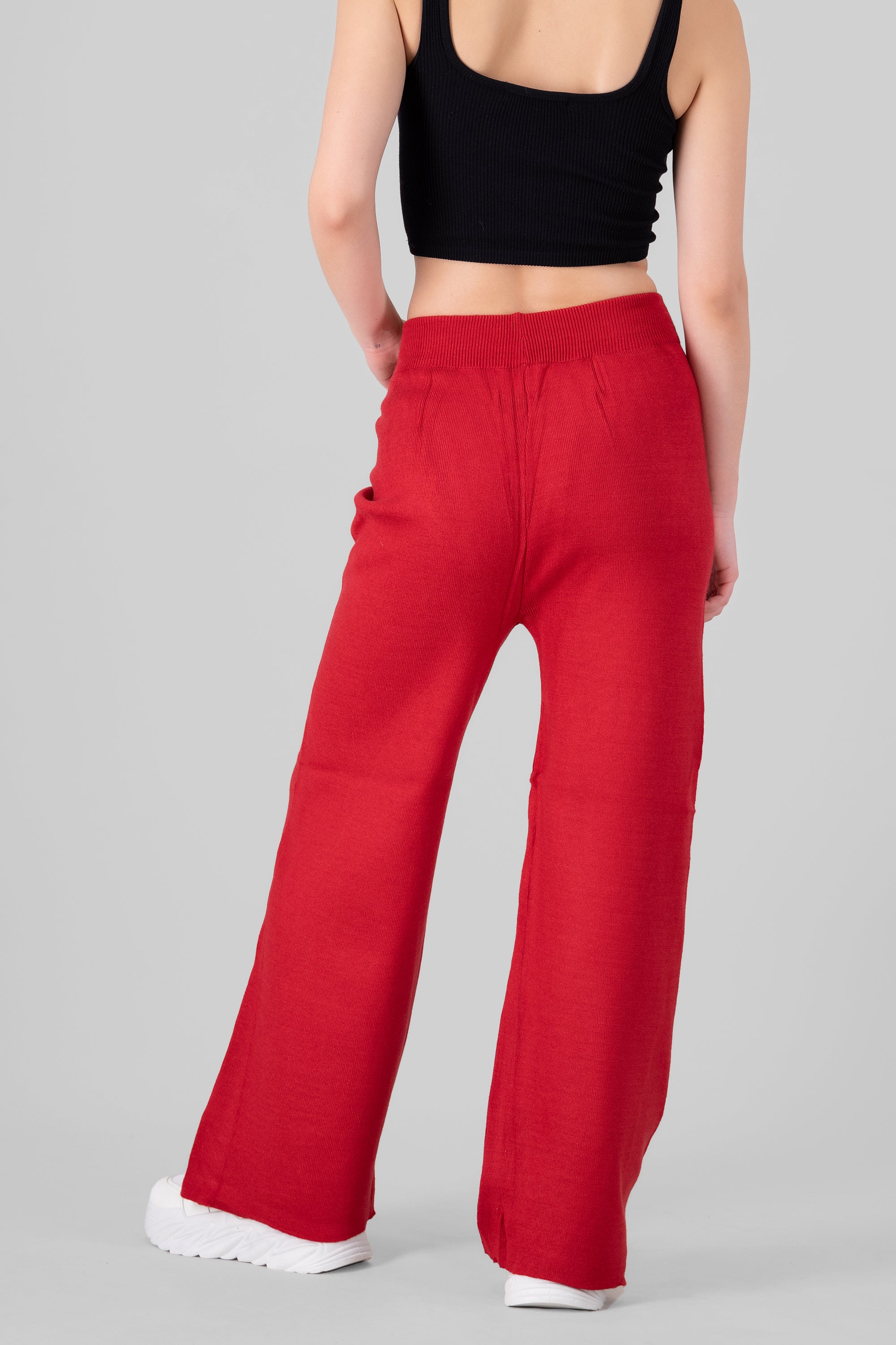 Pantalón Rectos Cintura Elástica ROJO