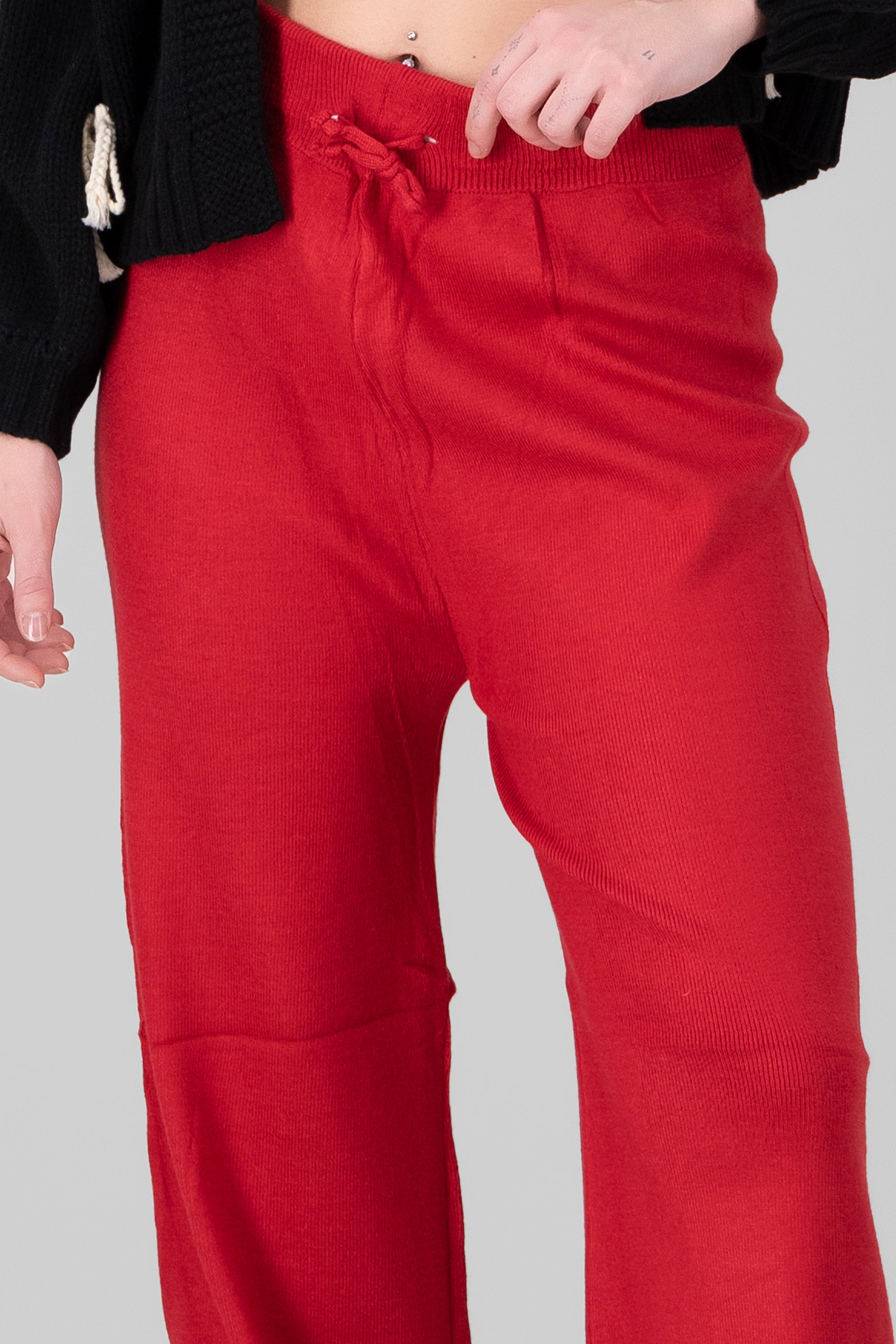 Pantalón Rectos Cintura Elástica ROJO