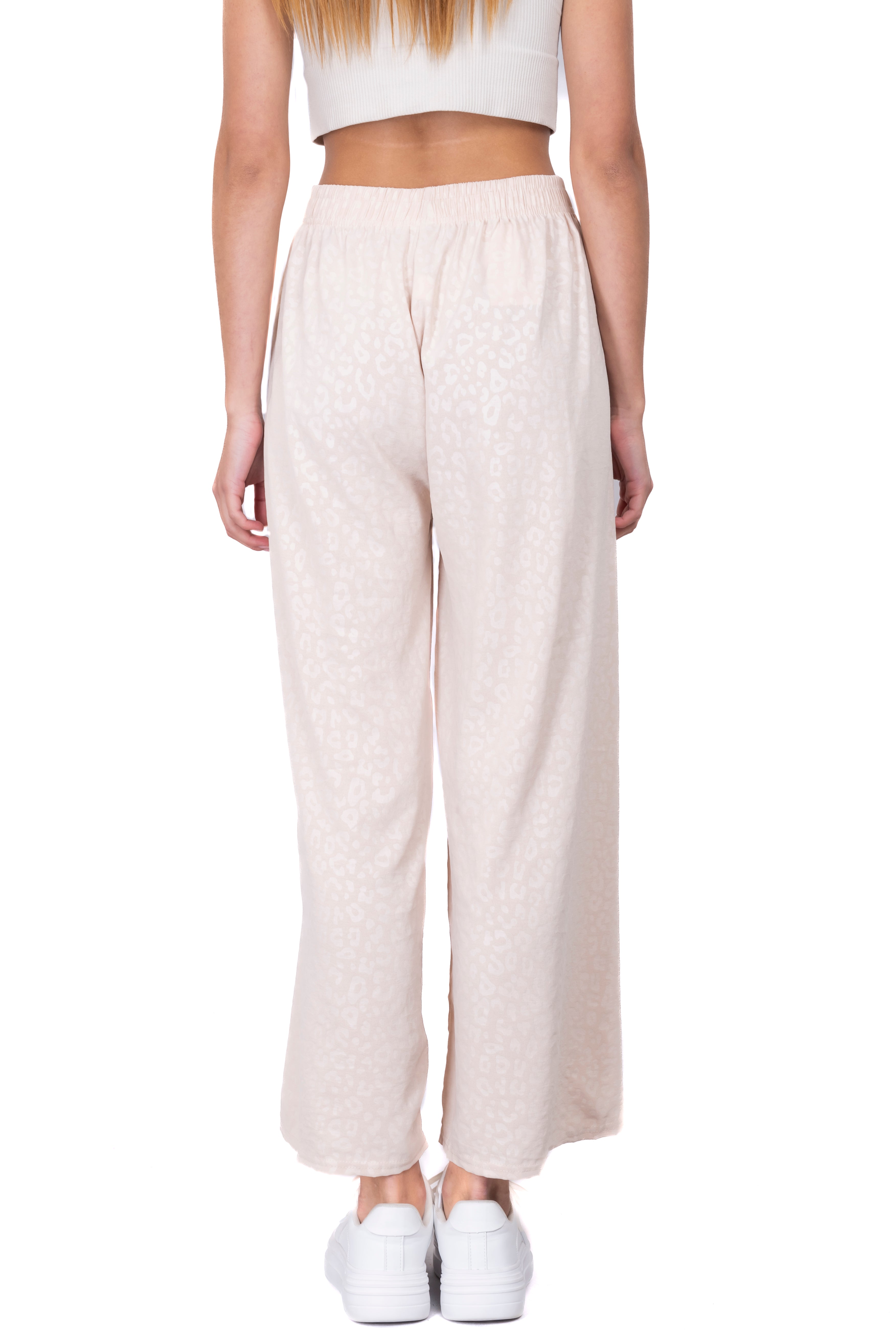 Pantalón wide leg animal print BEIGE