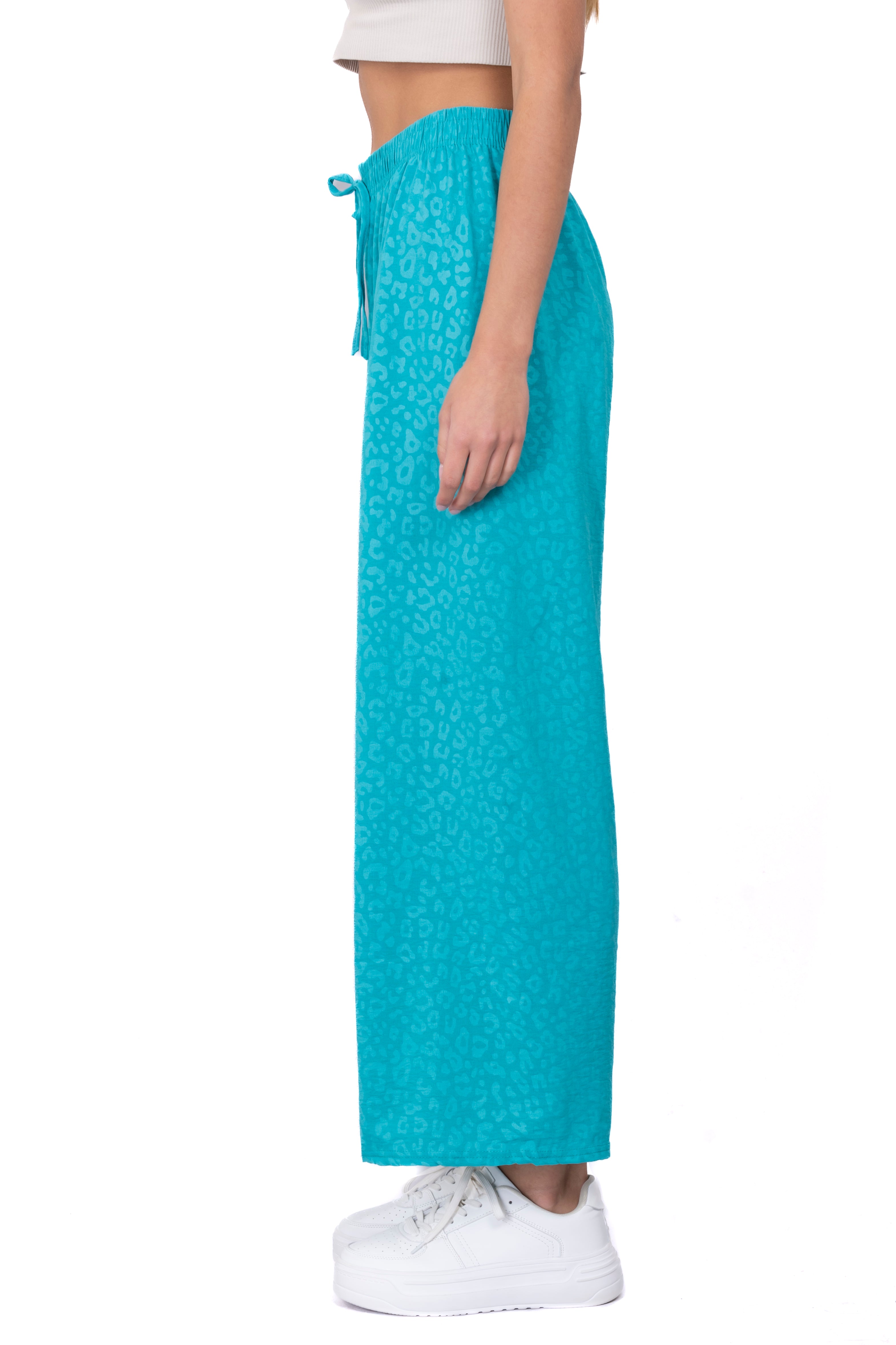 Pantalón wide leg animal print AZUL