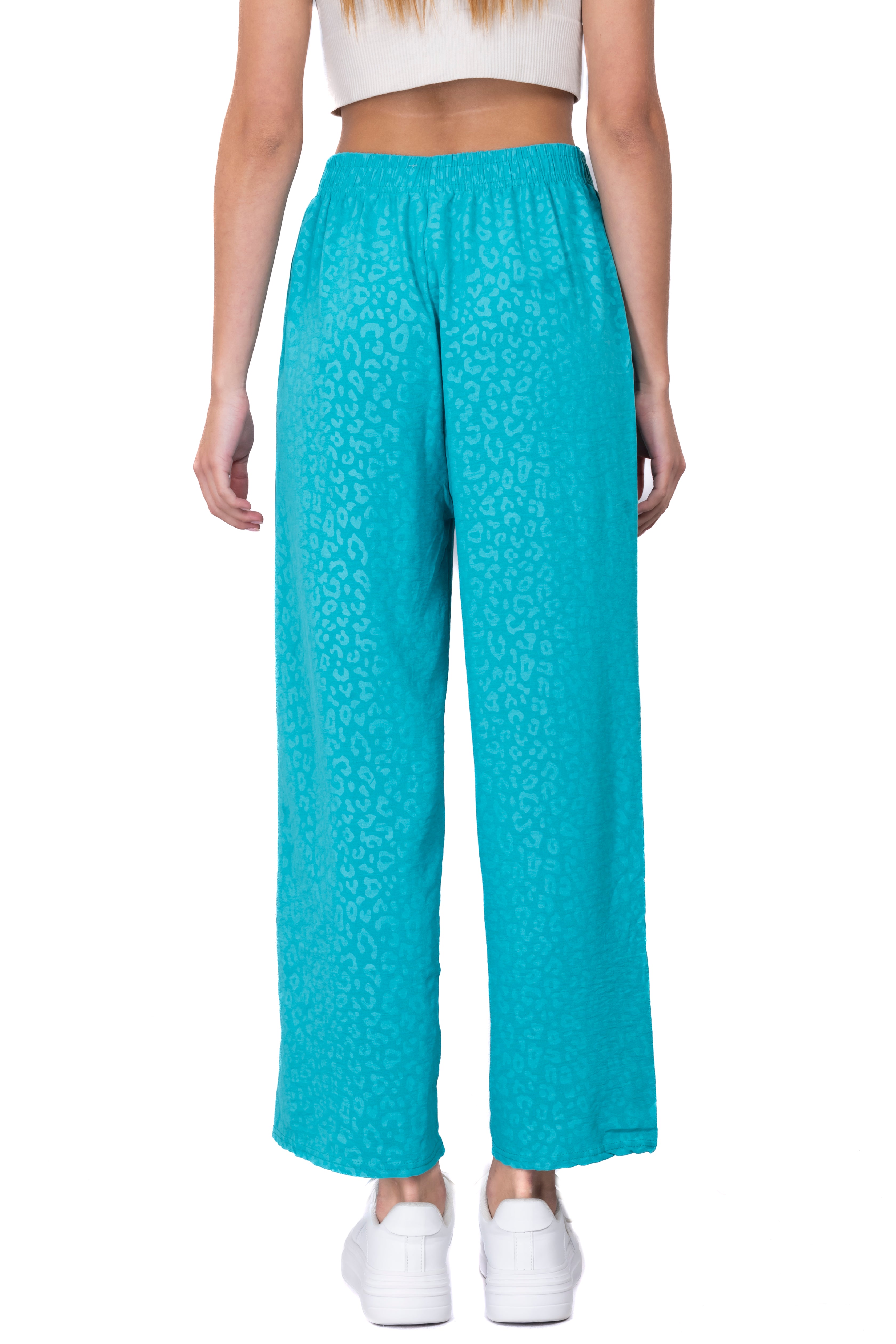 Pantalón wide leg animal print AZUL
