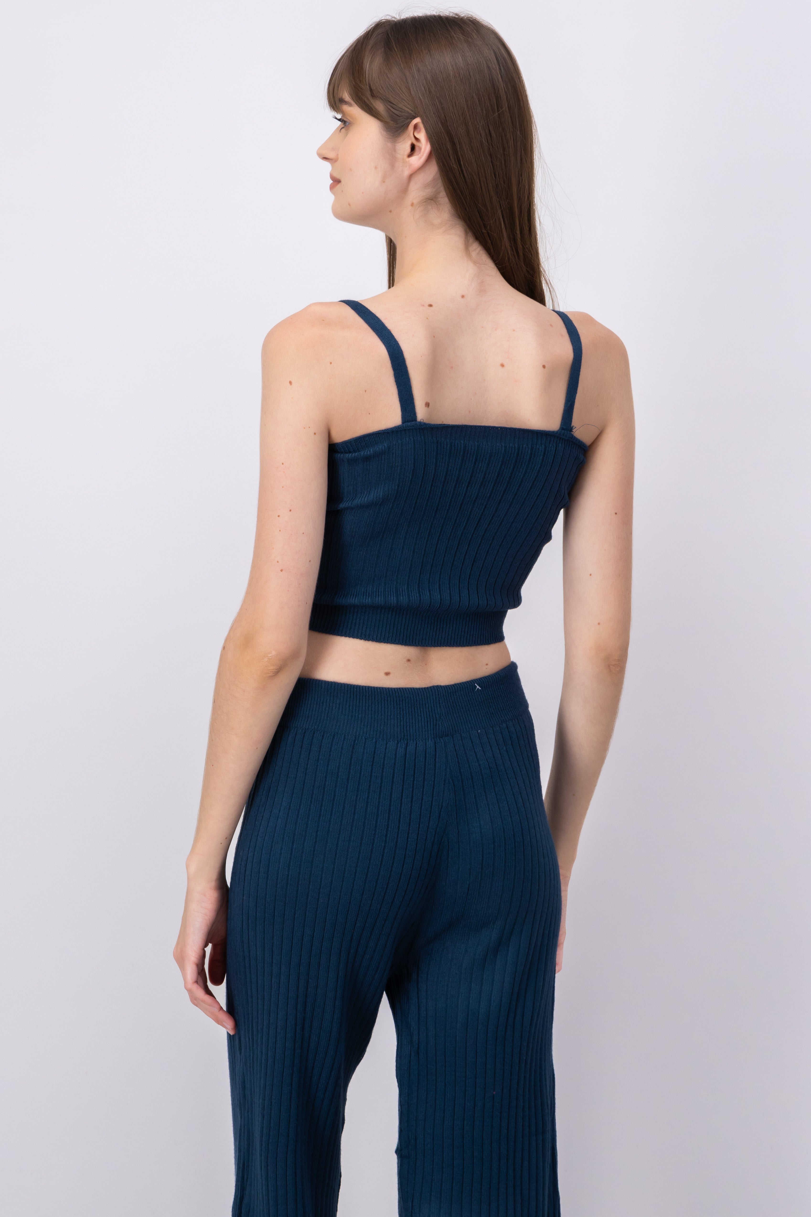 Top tejido acanalado tirantes AZUL