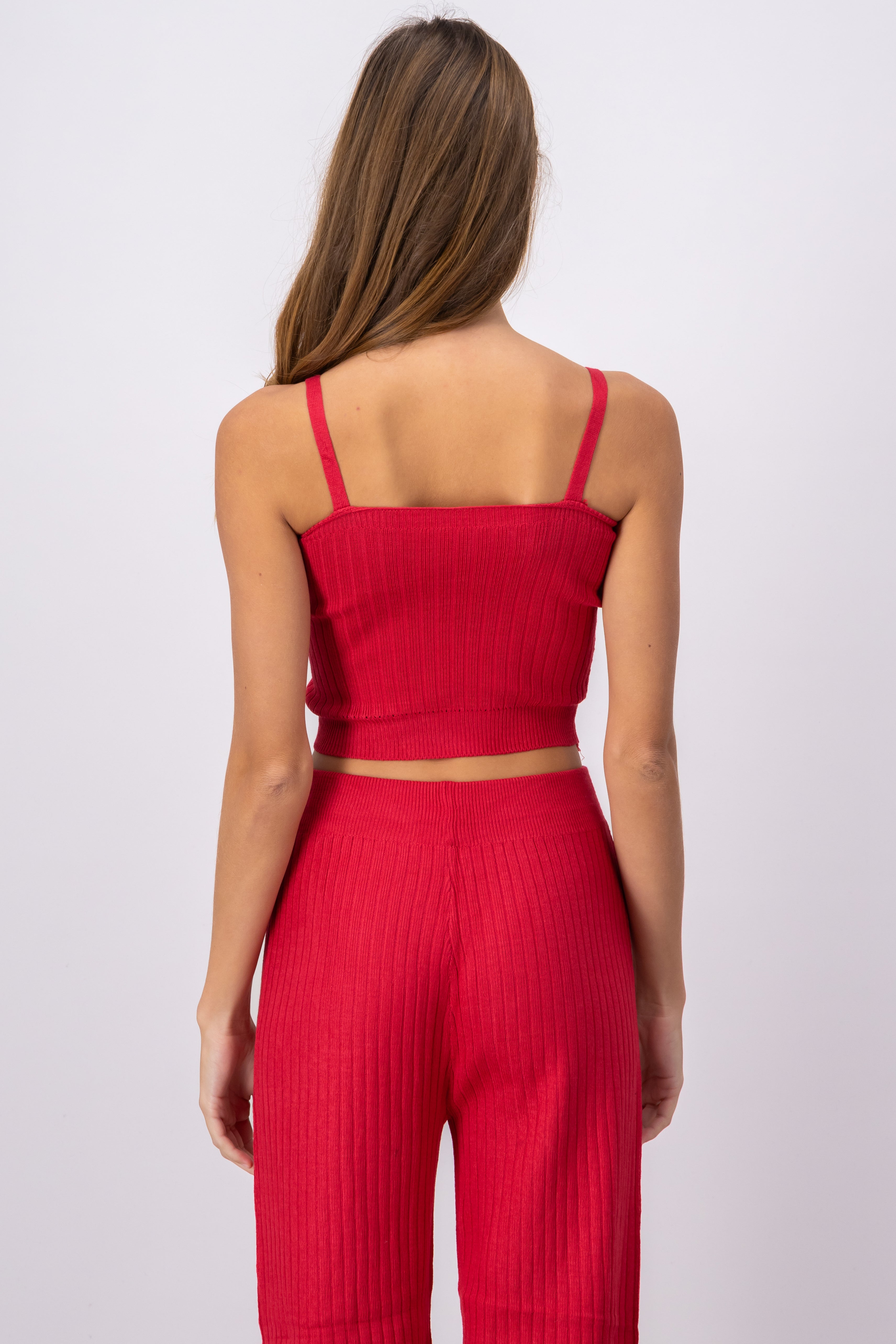 Top tejido acanalado tirantes ROJO
