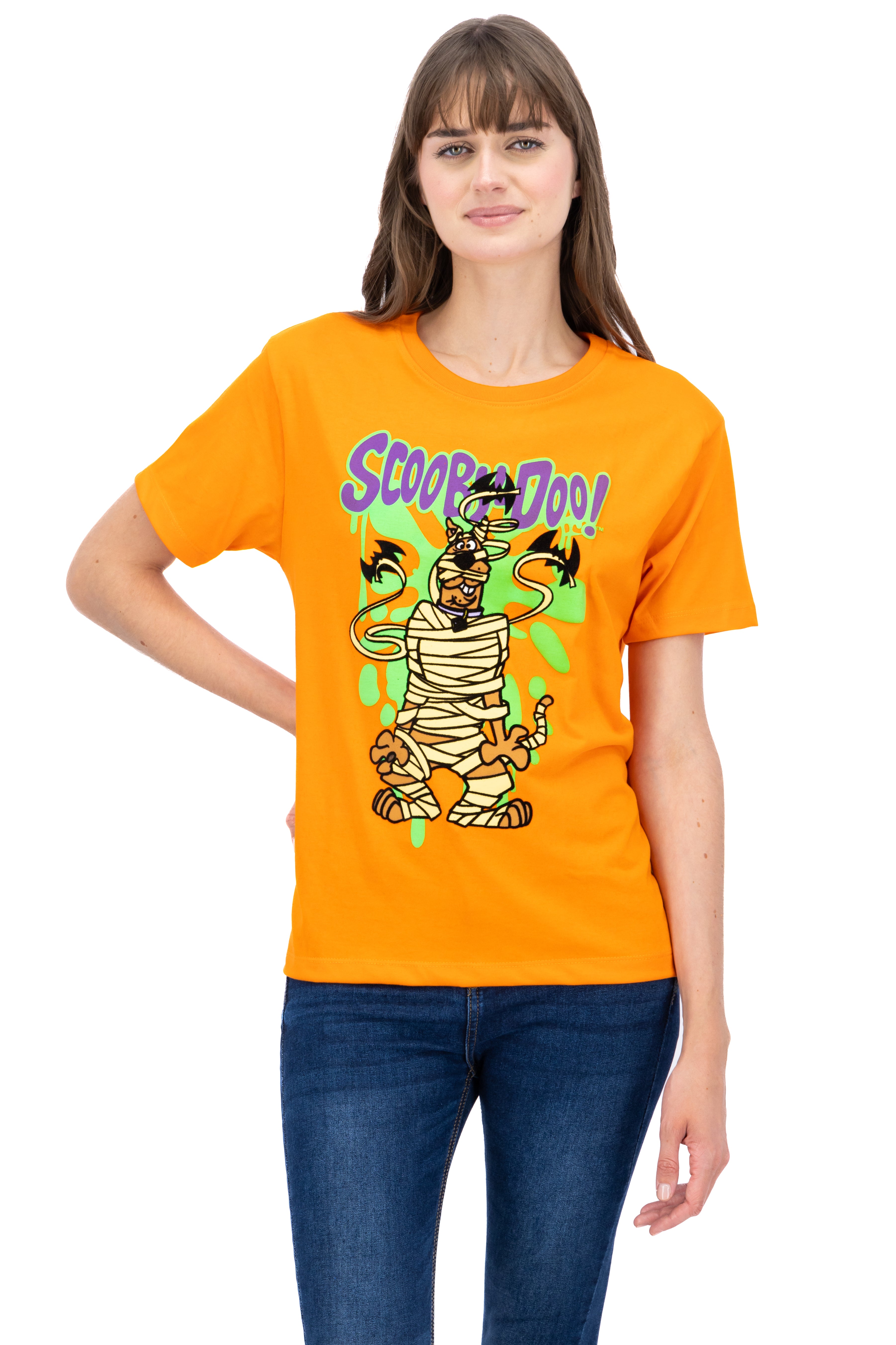 Playera estampado Scooby momia NARANJA BRILLANTE
