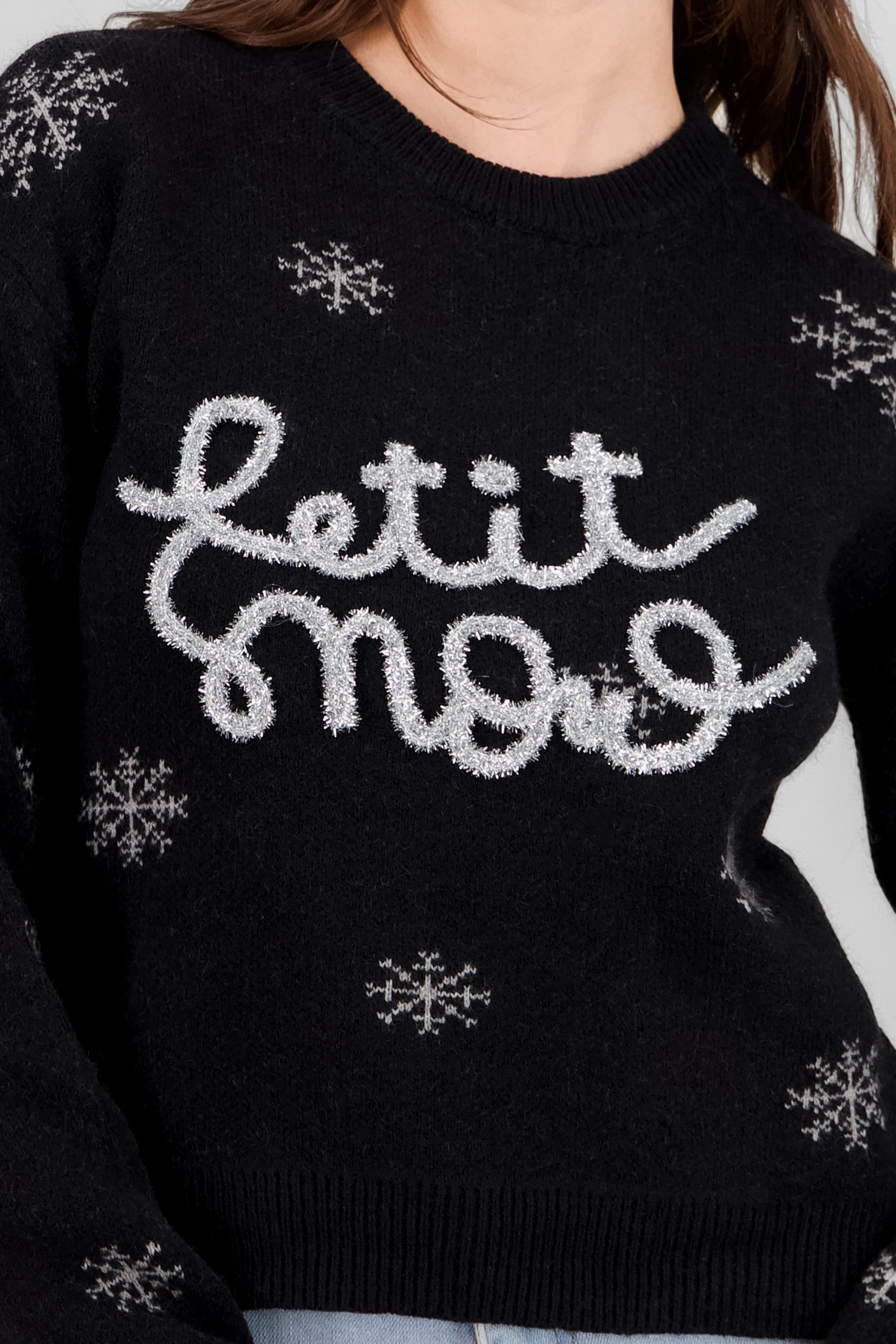 Suéter navideño Let it Snow NEGRO