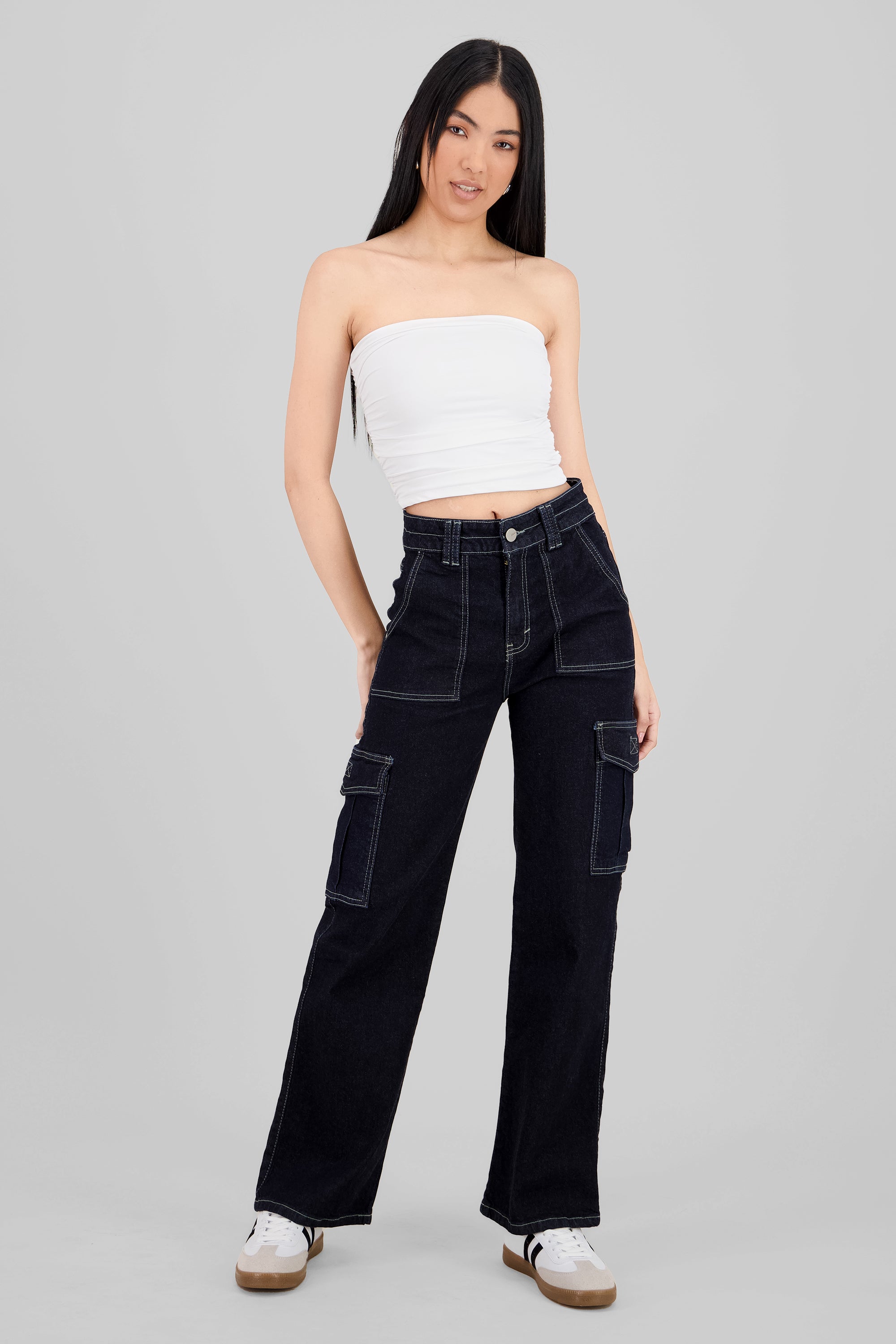 Jeans Cargo Bolsillos Laterales RINSE