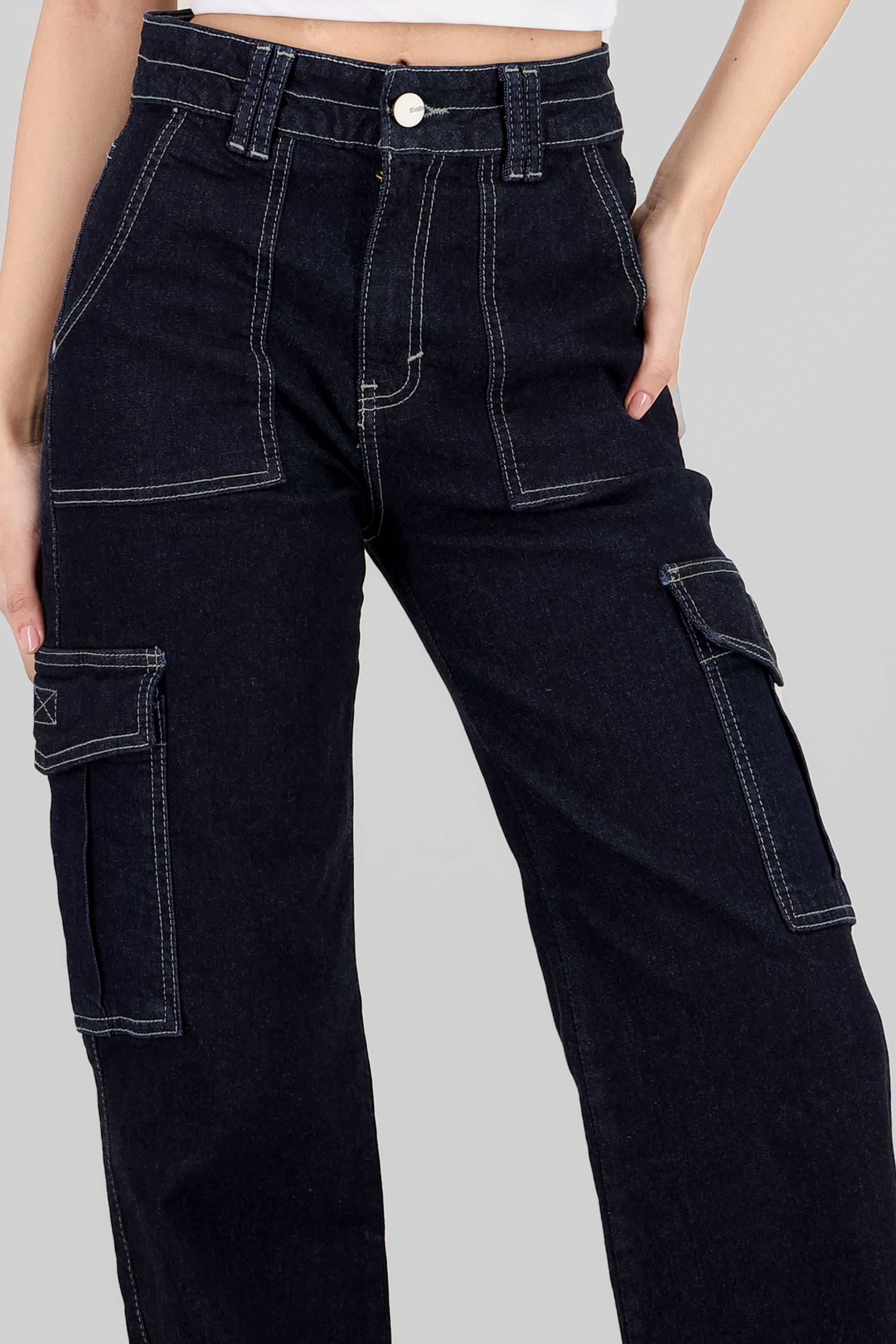 Jeans Cargo Bolsillos Laterales RINSE