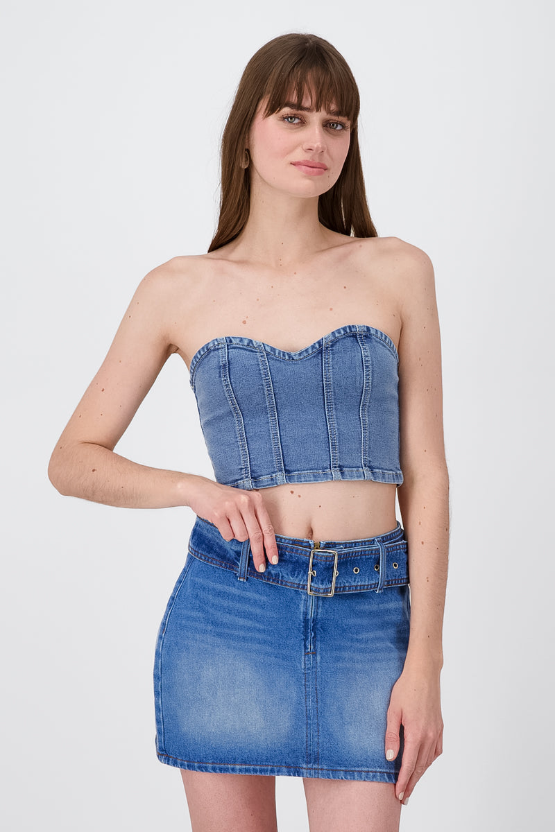 Top Corset Denim ACID MEDIO