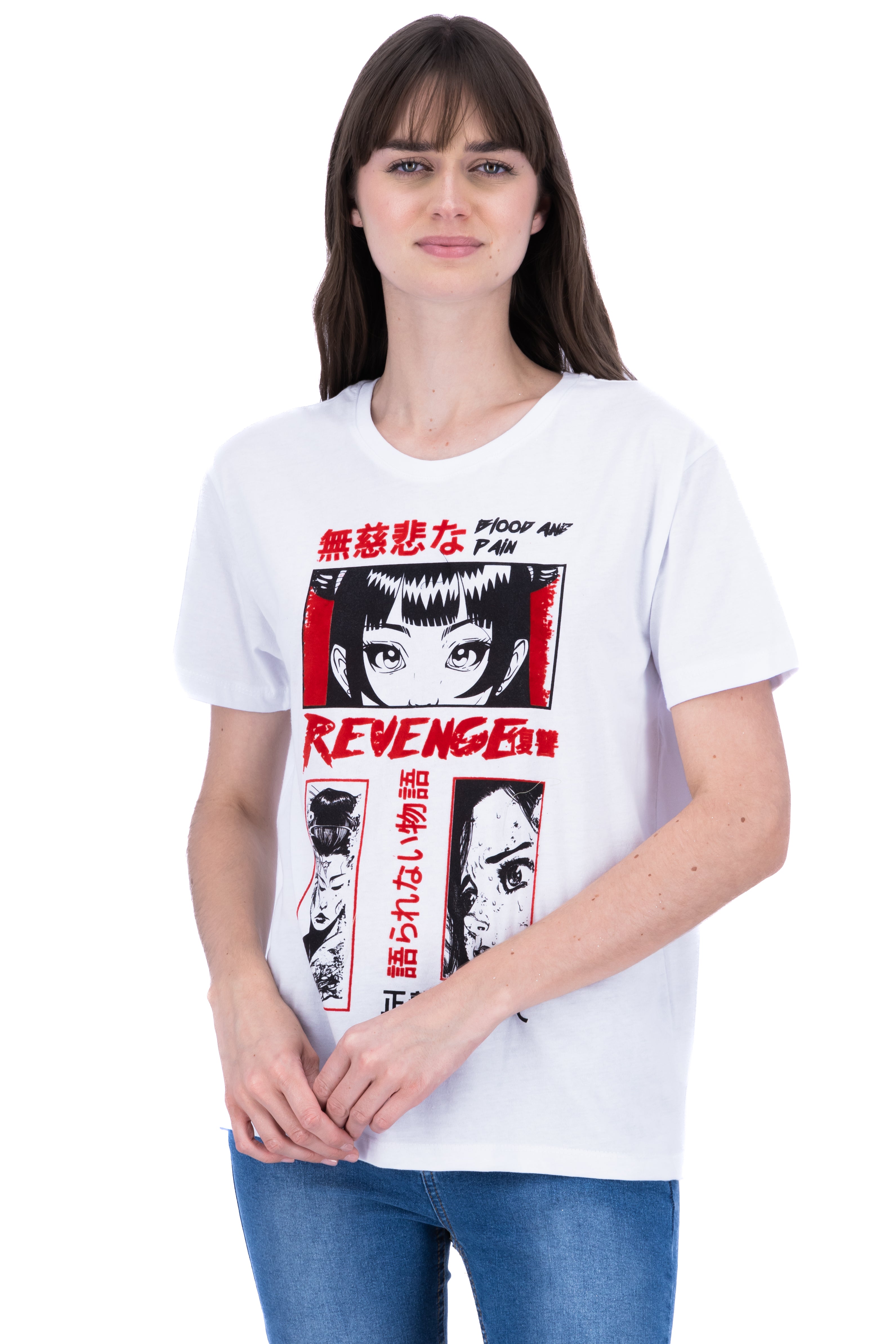 Playera revenge anime BLANCO