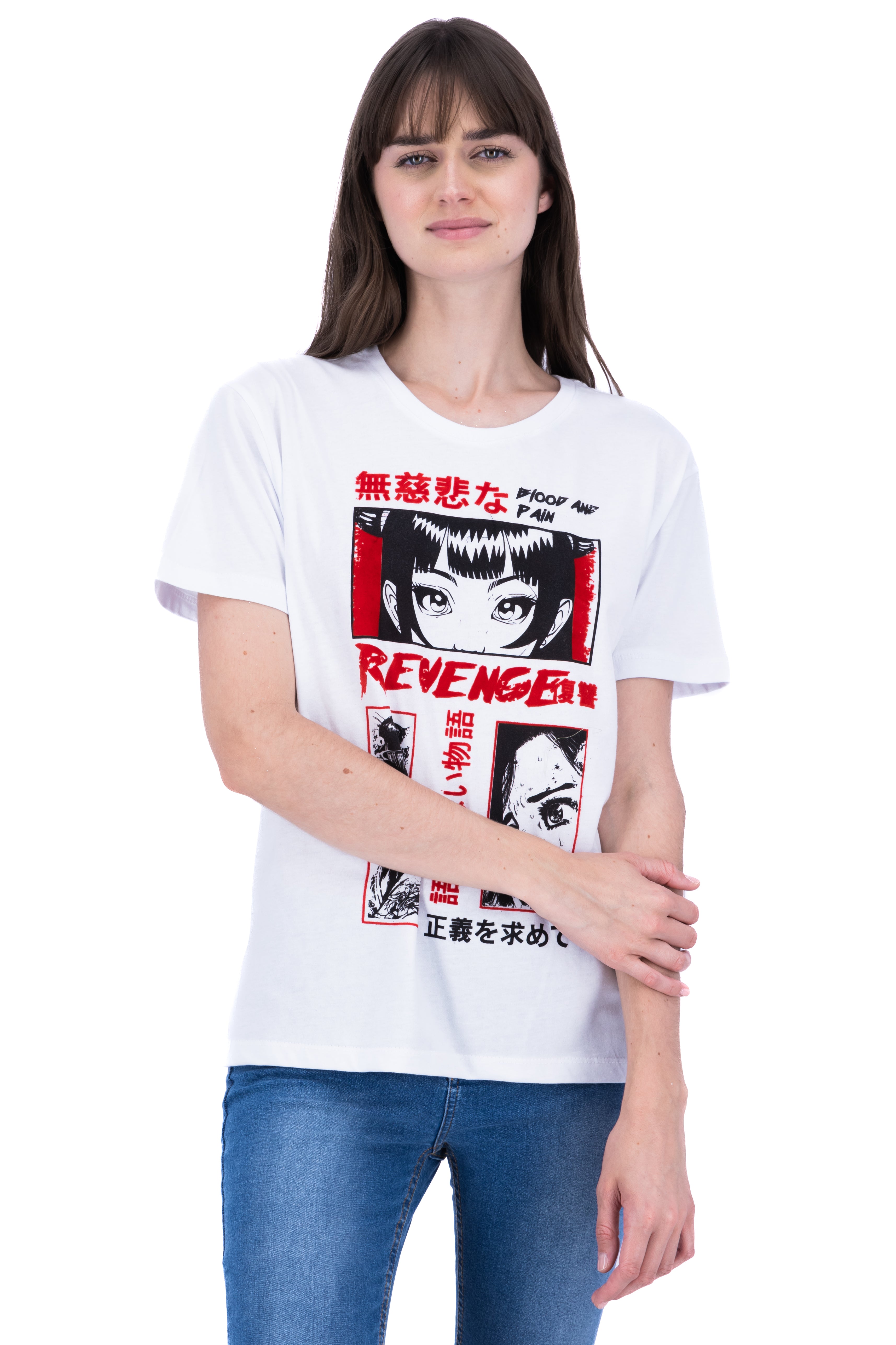 Playera revenge anime BLANCO