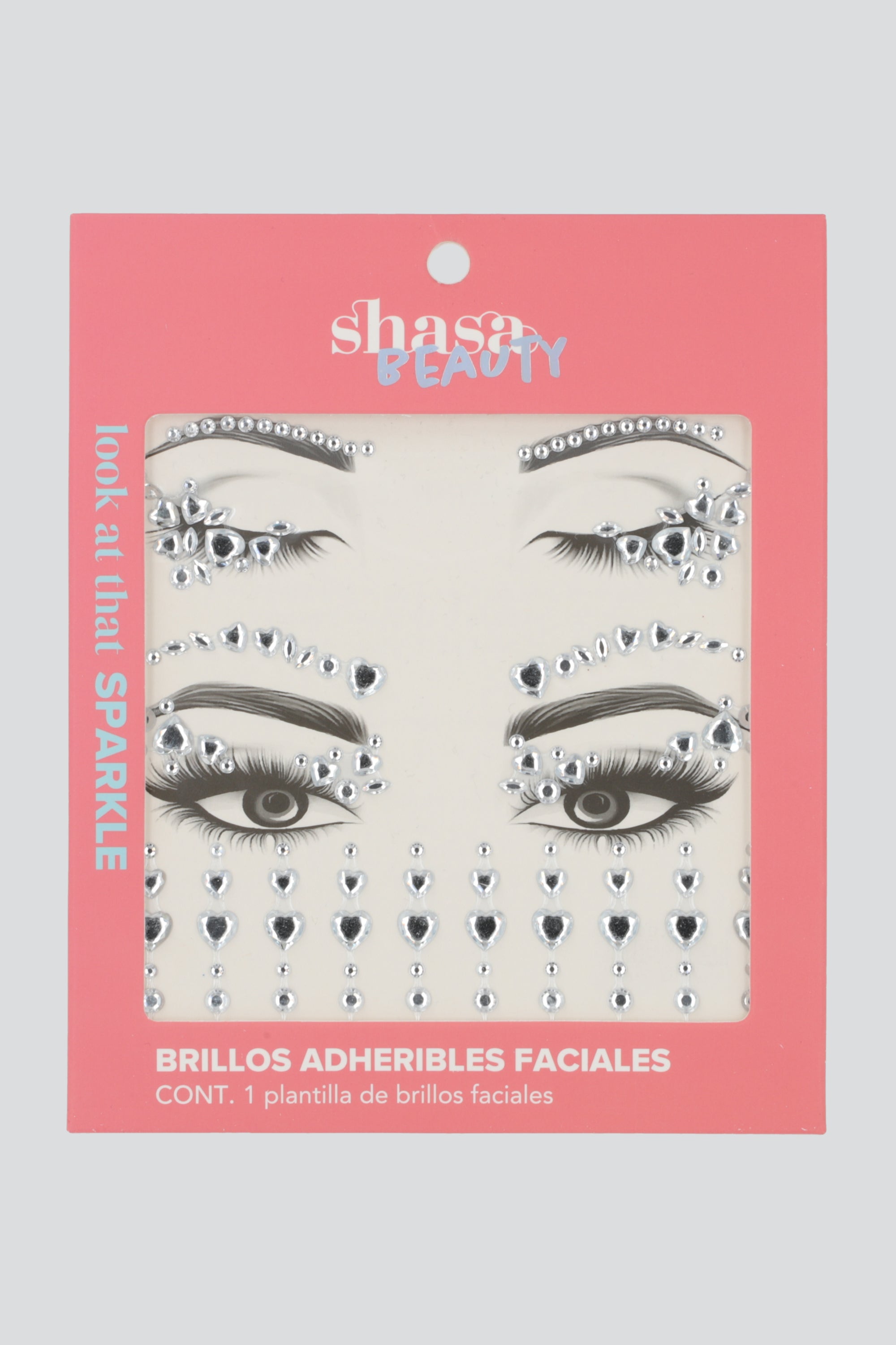 Brillos faciales corazones multitamaños TRANSPARENTE