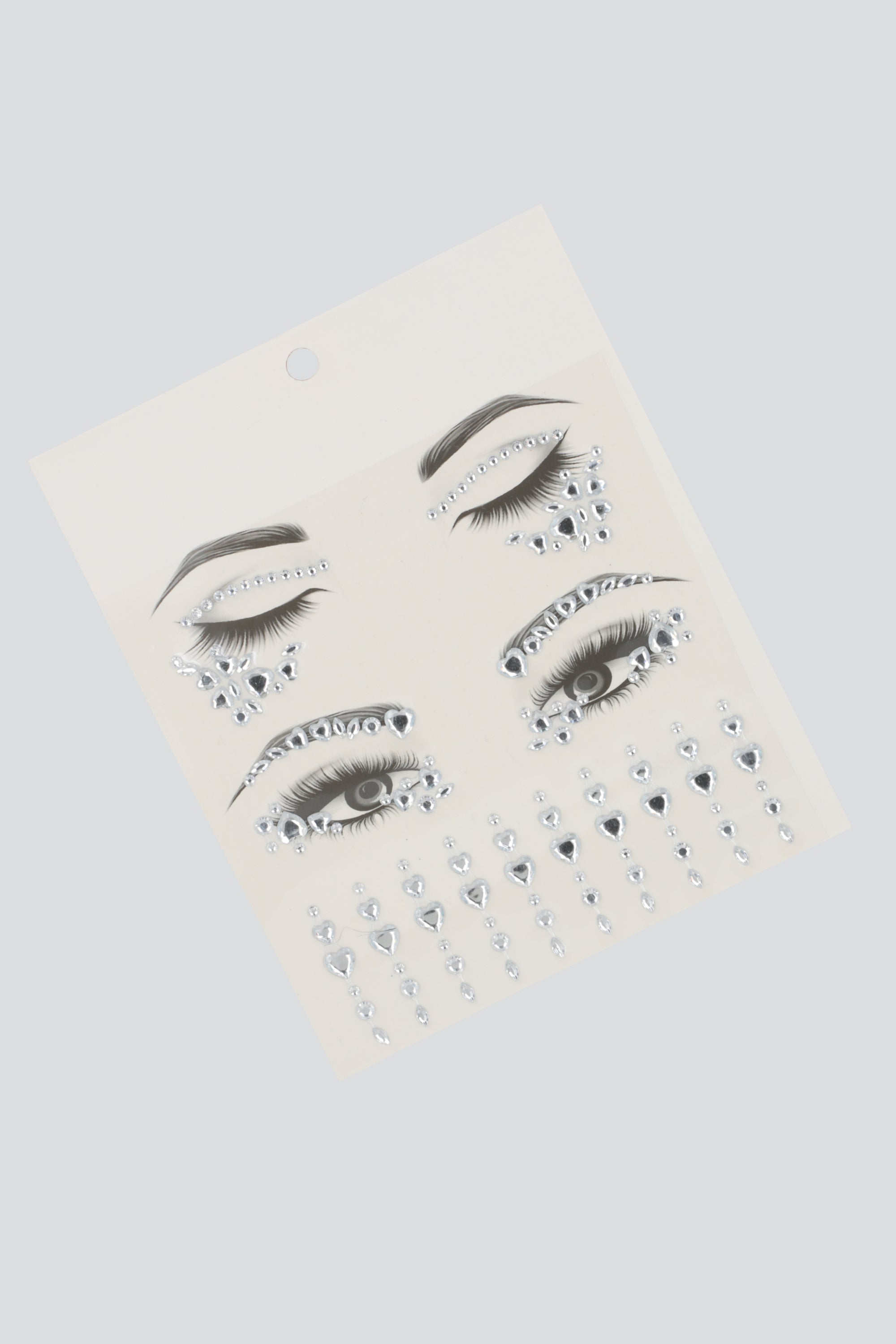 Brillos faciales corazones multitamaños TRANSPARENTE