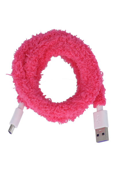 Cable cargador tipo C peluche ROSA