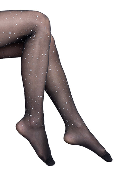 Medias mesh brillos estrellas