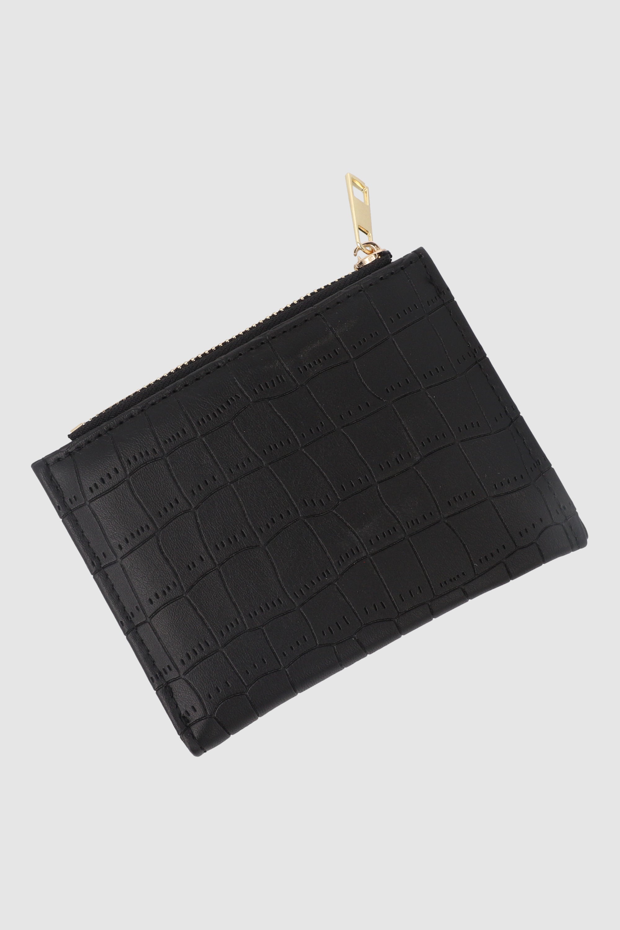 Cartera Mini Croco Botón NEGRO