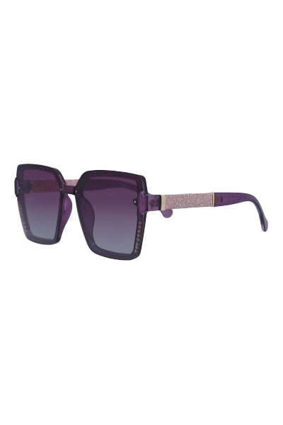 Lentes Cuadro Brazo Glitter MORADO