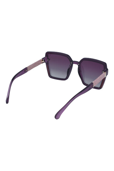 Lentes Cuadro Brazo Glitter MORADO