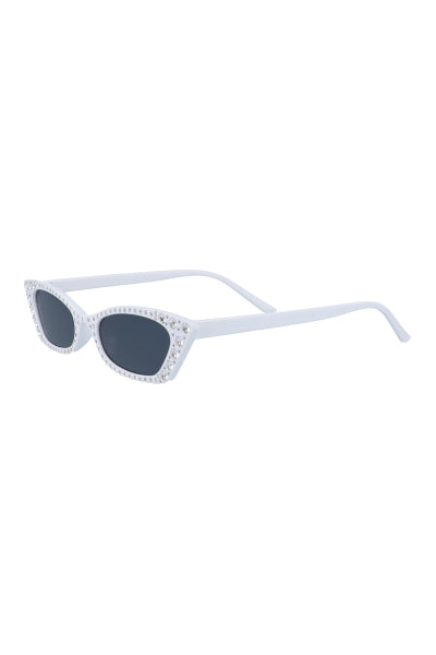 Lentes Cateye Delgado Brillos BLANCO