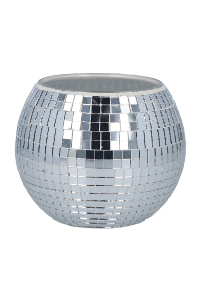 Maceta Bola Disco PLATA