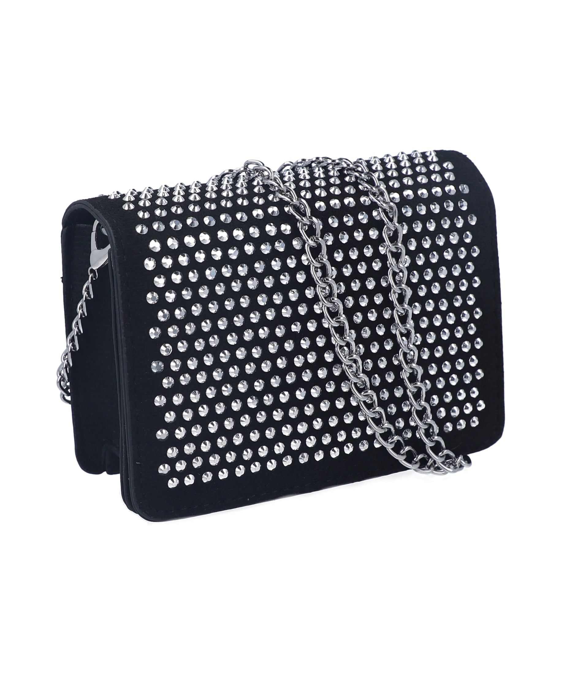 Bolsa estructurada studs brillantes NEGRO