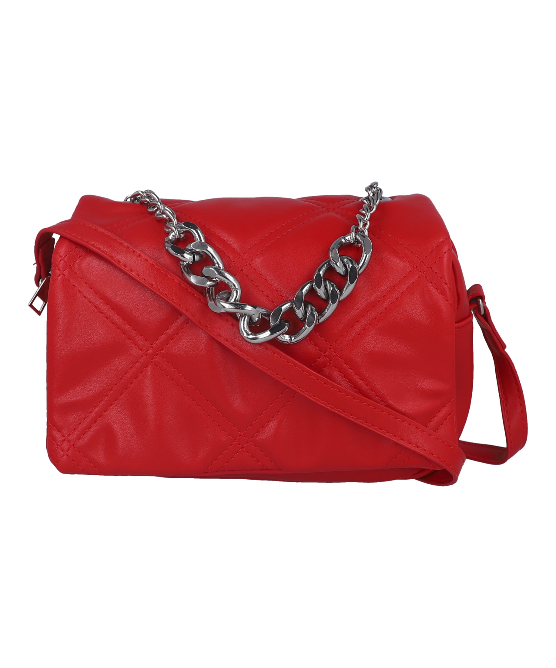 Bolsa Midi Capitonada Cadena ROJO