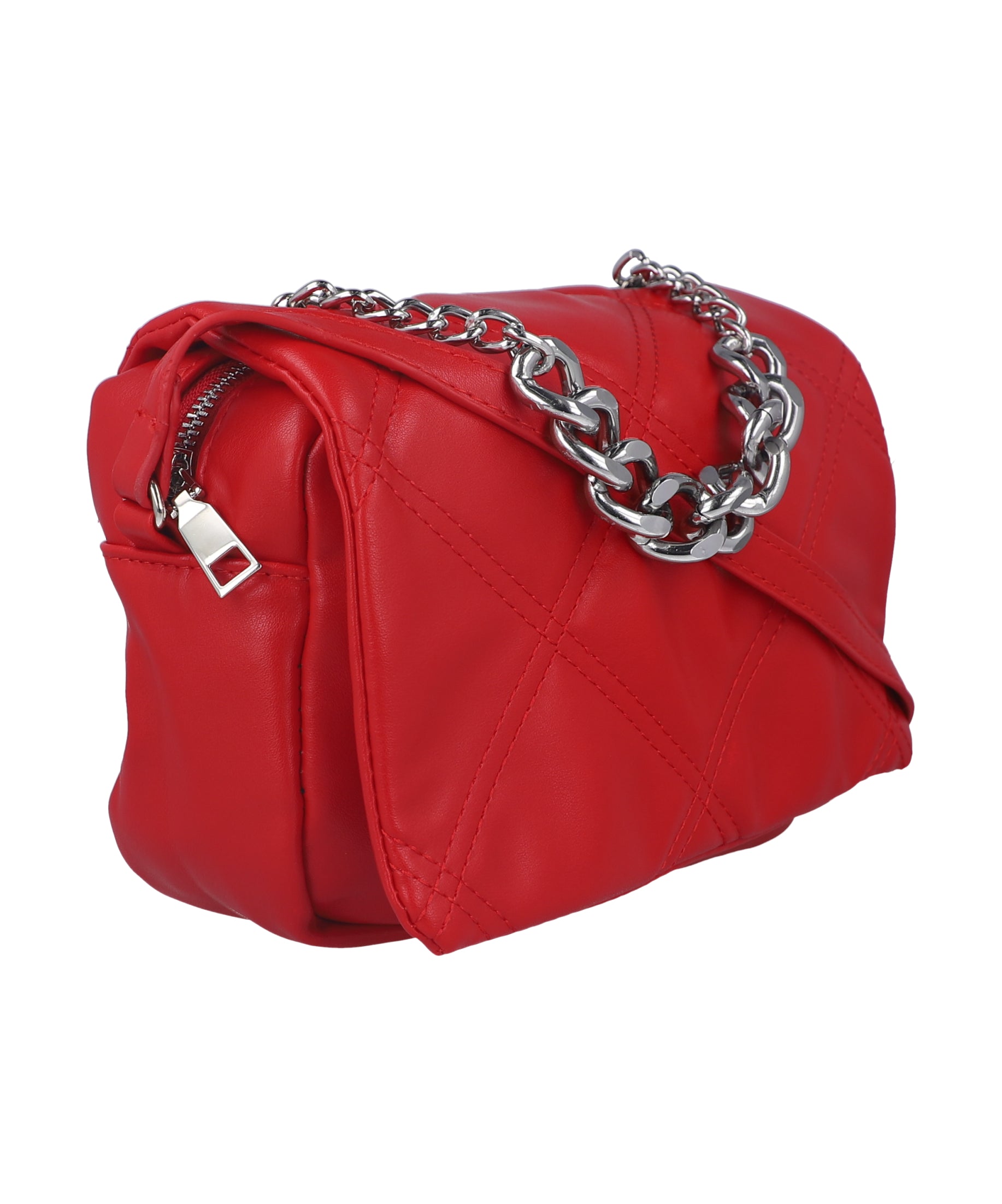 Bolsa Midi Capitonada Cadena ROJO