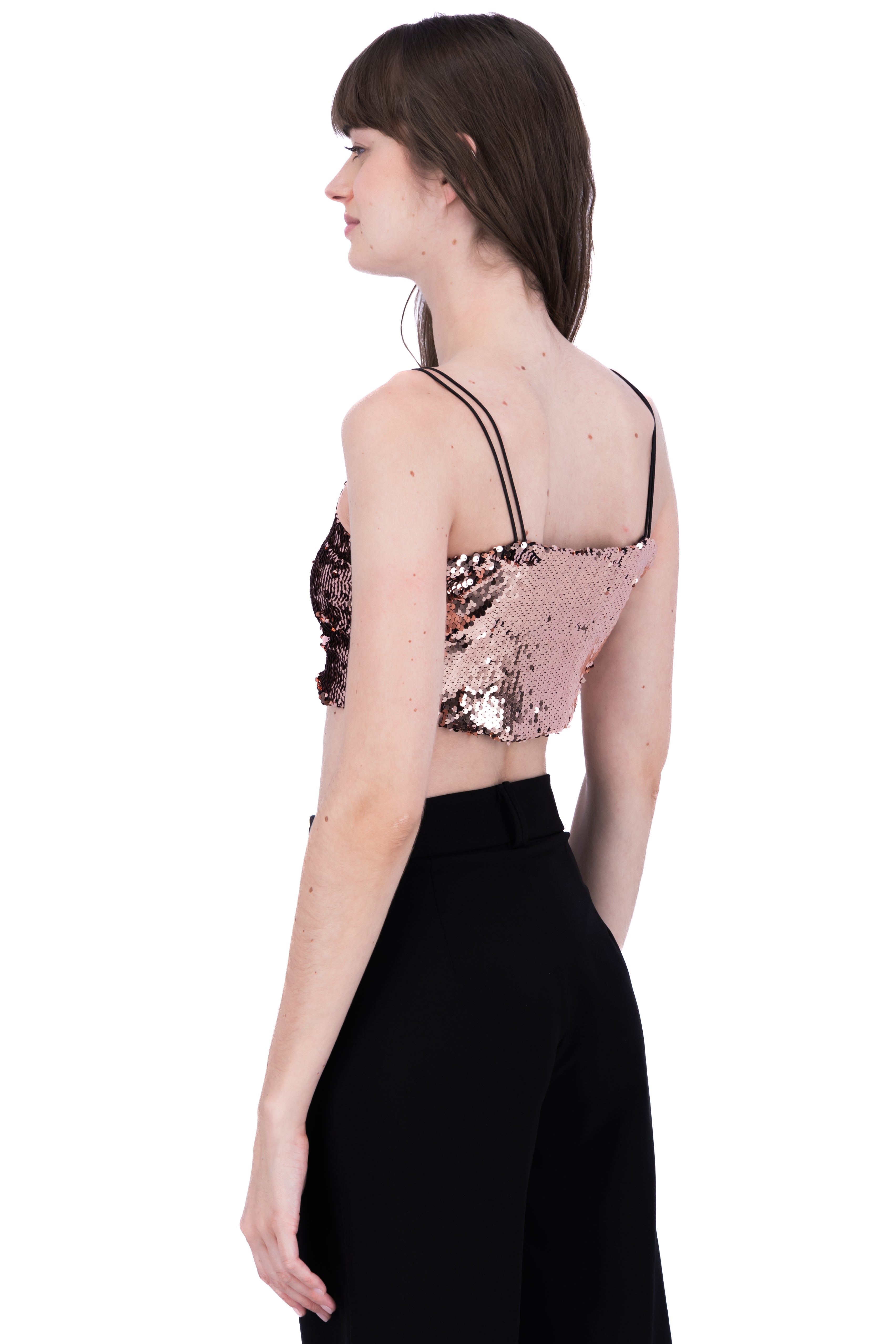 Top tirantes lentejuela ORO ROSA