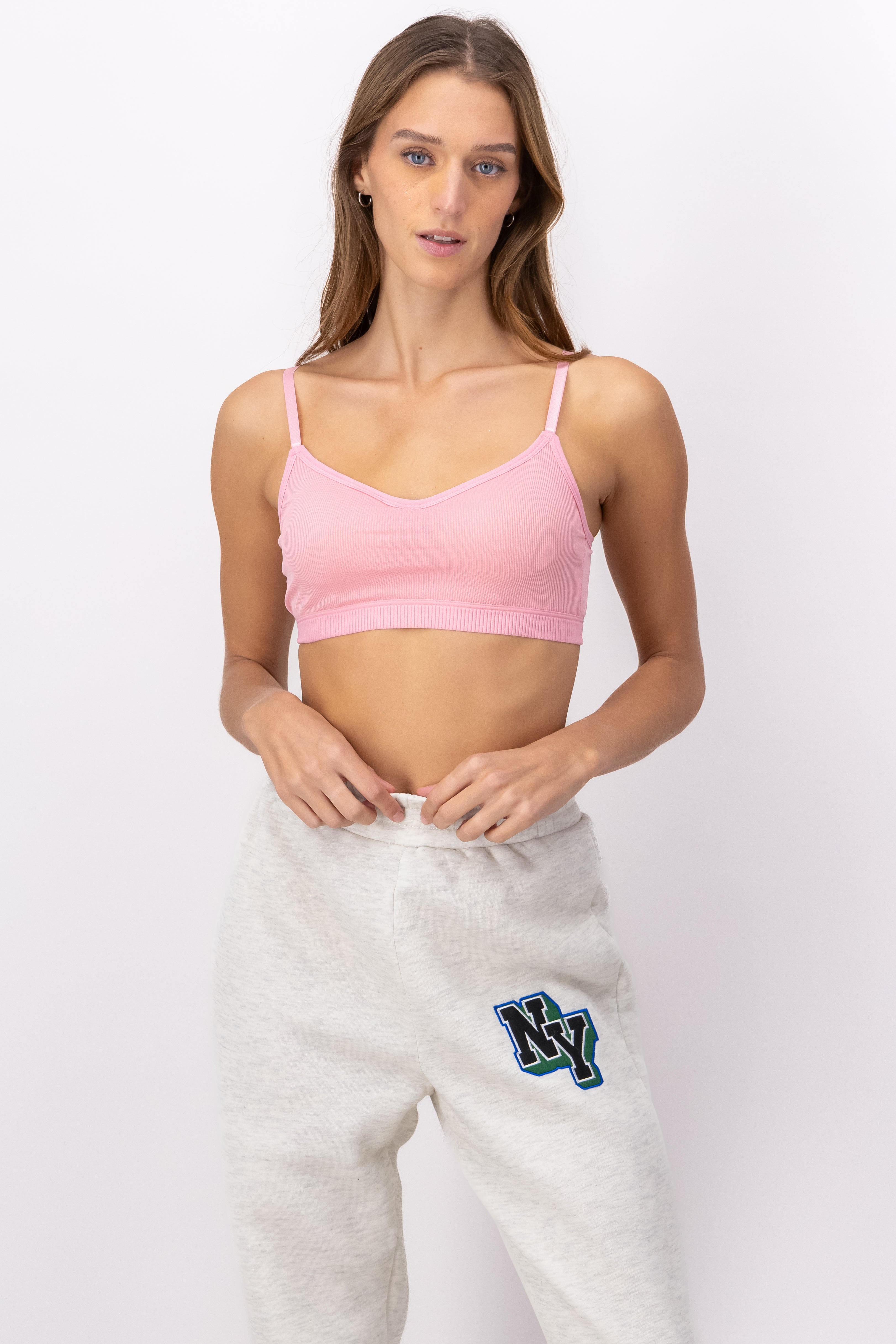 Bralette seamless textura acanalada ROSA