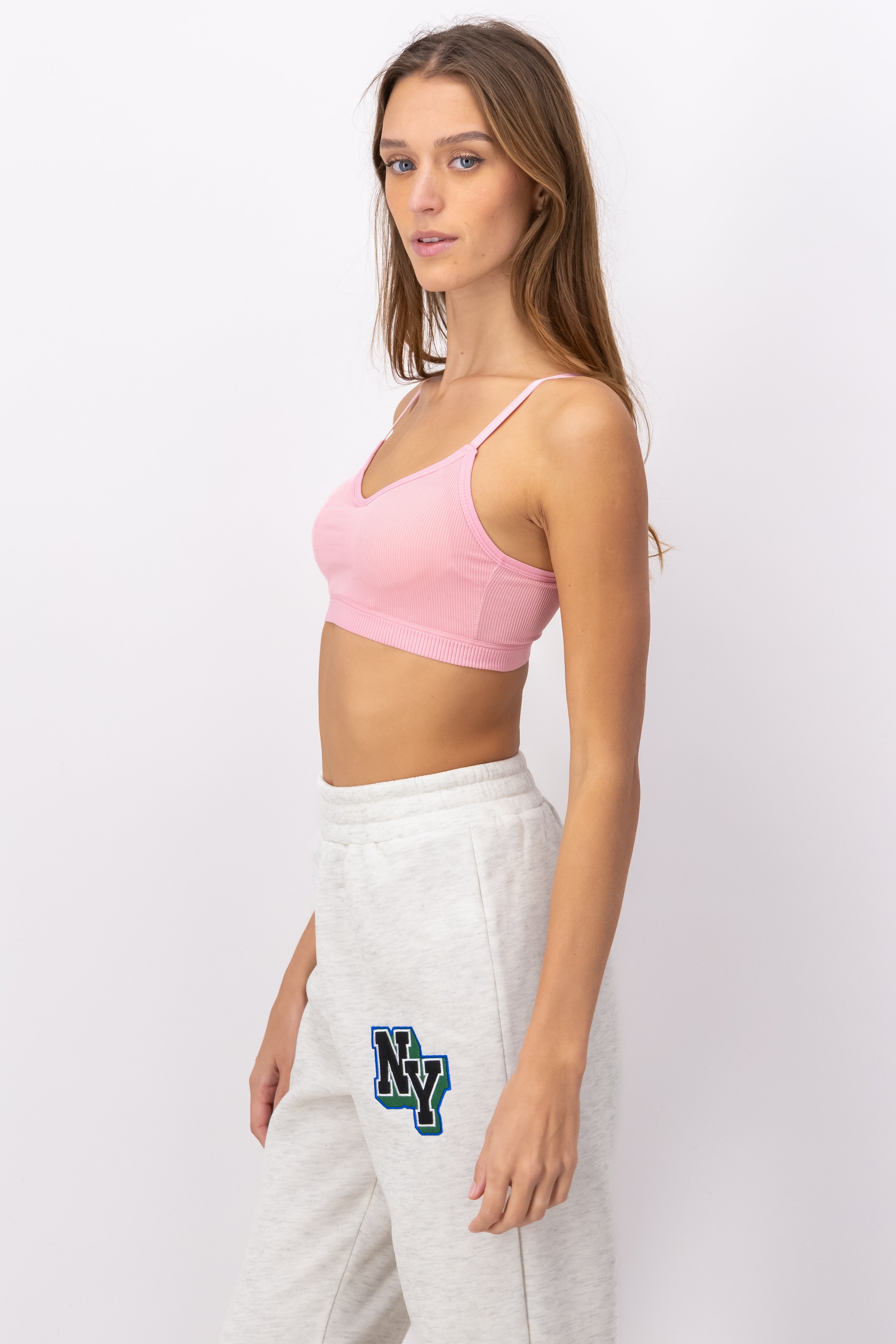 Bralette seamless textura acanalada ROSA