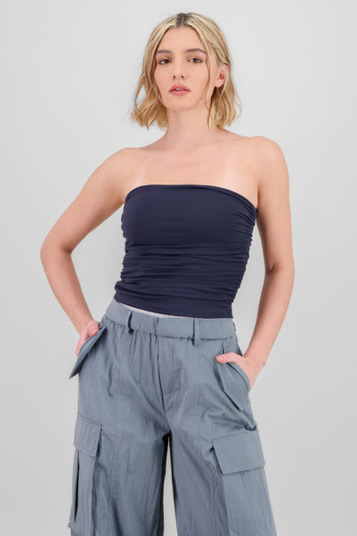 Top Tubo Strapless Drapeado