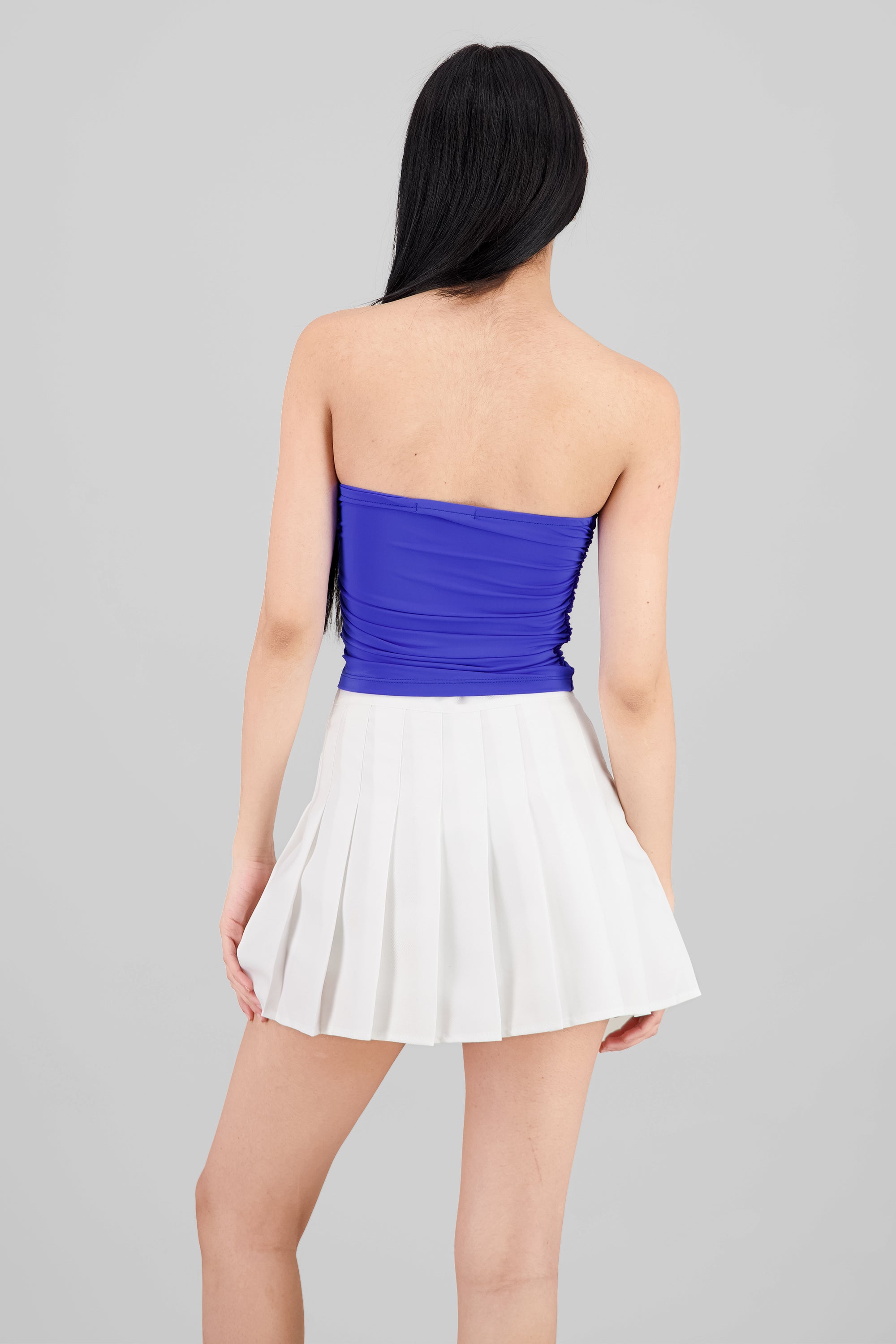 Top Tubo Strapless Drapeado AZUL REY