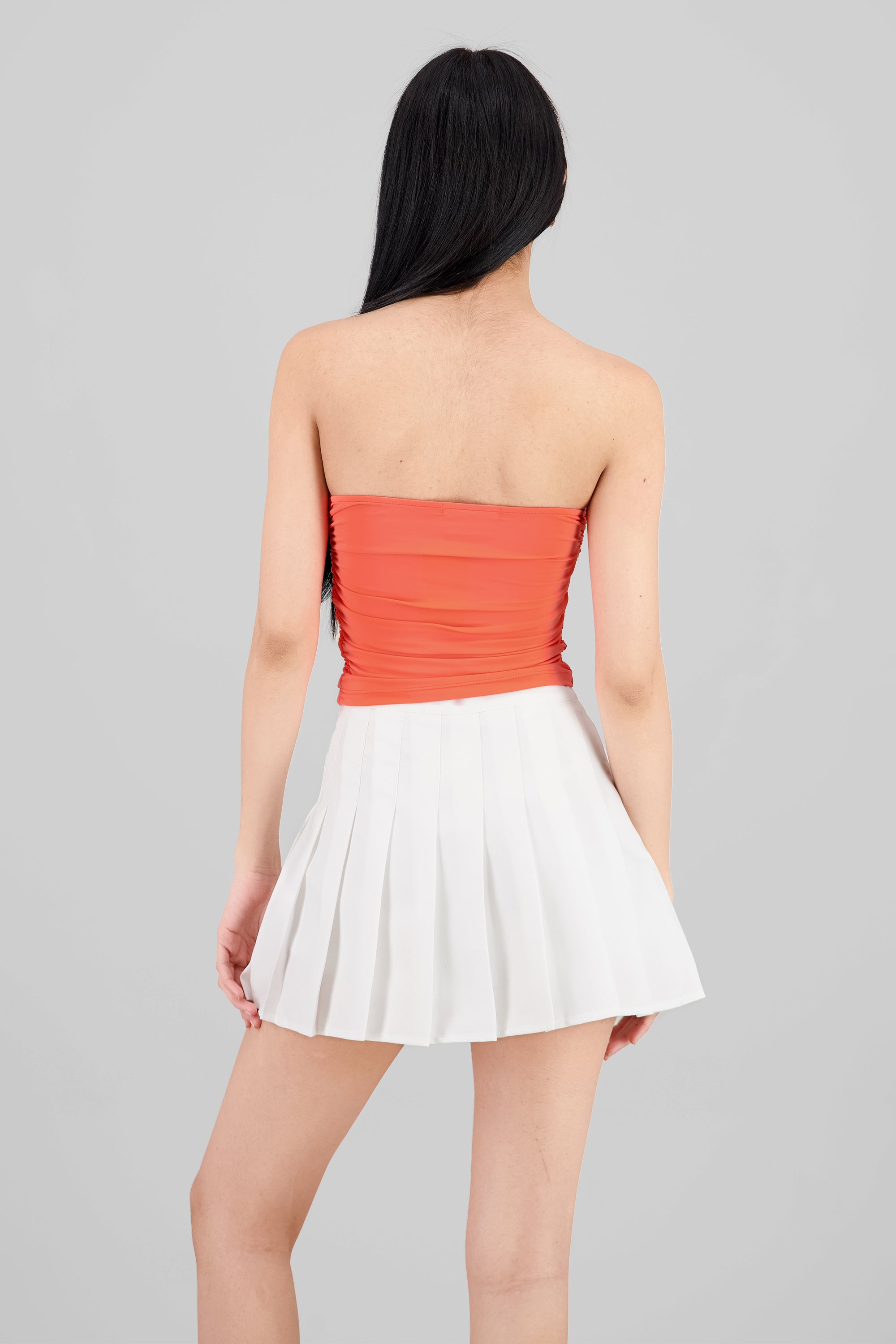 Top Tubo Strapless Drapeado DURAZNO