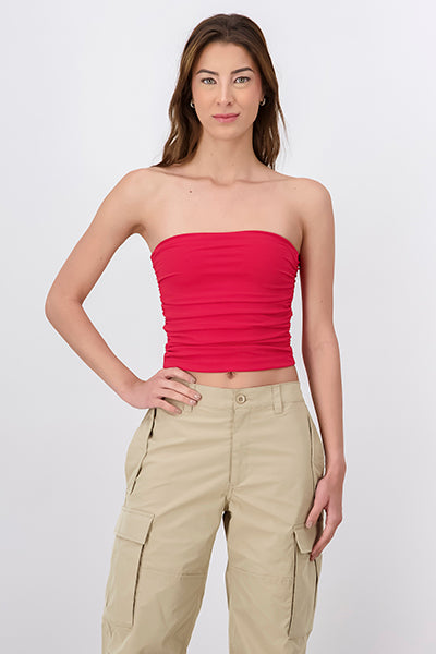 Top Tubo Strapless Drapeado