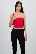 Top Tubo Strapless Drapeado