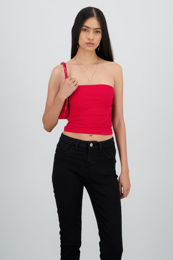 Top Tubo Strapless Drapeado