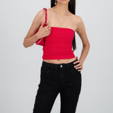 Top Tubo Strapless Drapeado