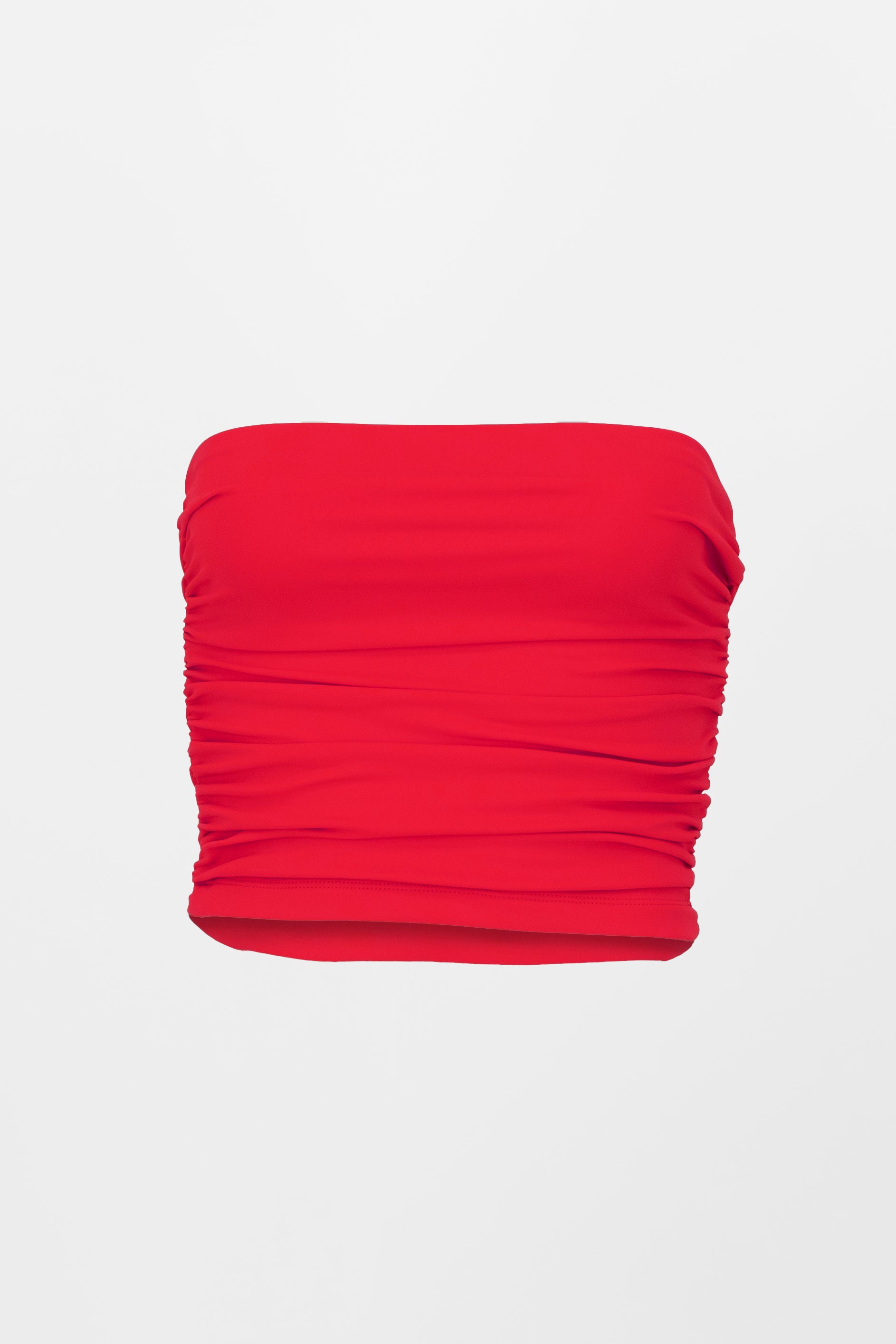 Top Tubo Strapless Drapeado ROJO