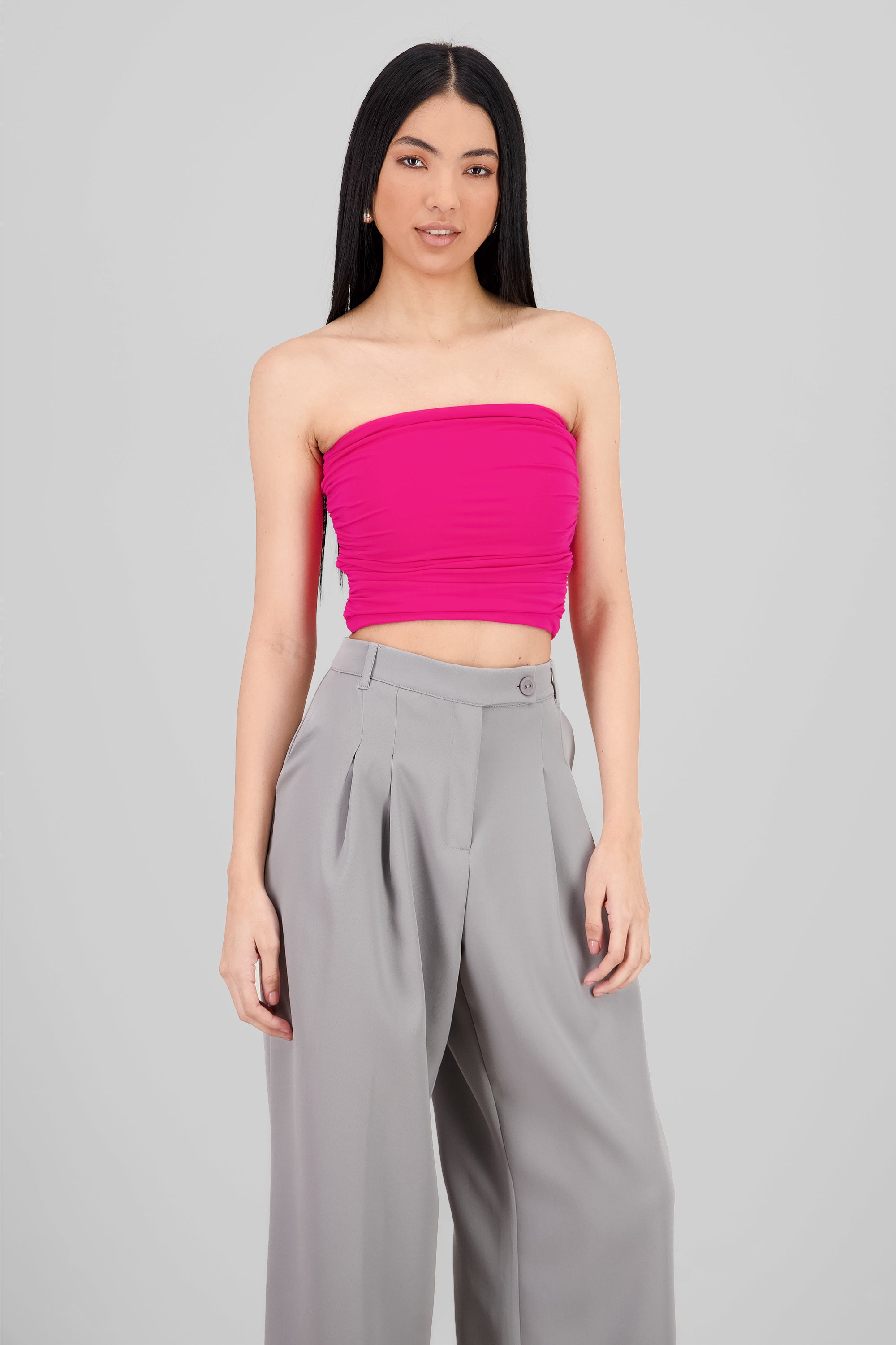 Top Tubo Strapless Drapeado