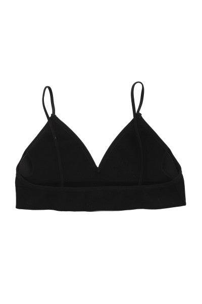 Bralette monocolor acanalado NEGRO