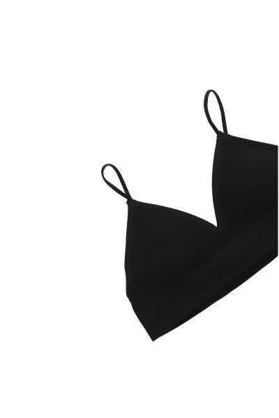 Bralette monocolor acanalado NEGRO