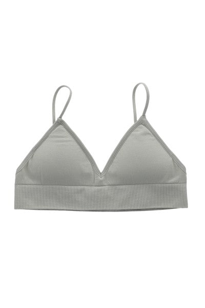 Bralette monocolor acanalado GRIS