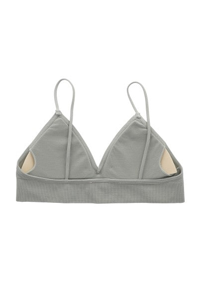 Bralette monocolor acanalado GRIS