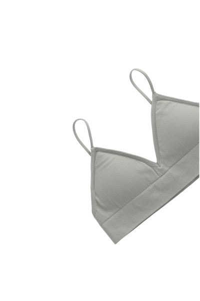 Bralette monocolor acanalado GRIS