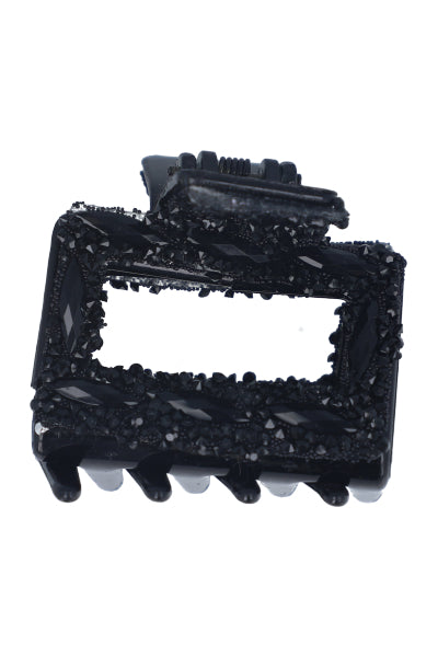 Pinza cuadrada full beads NEGRO