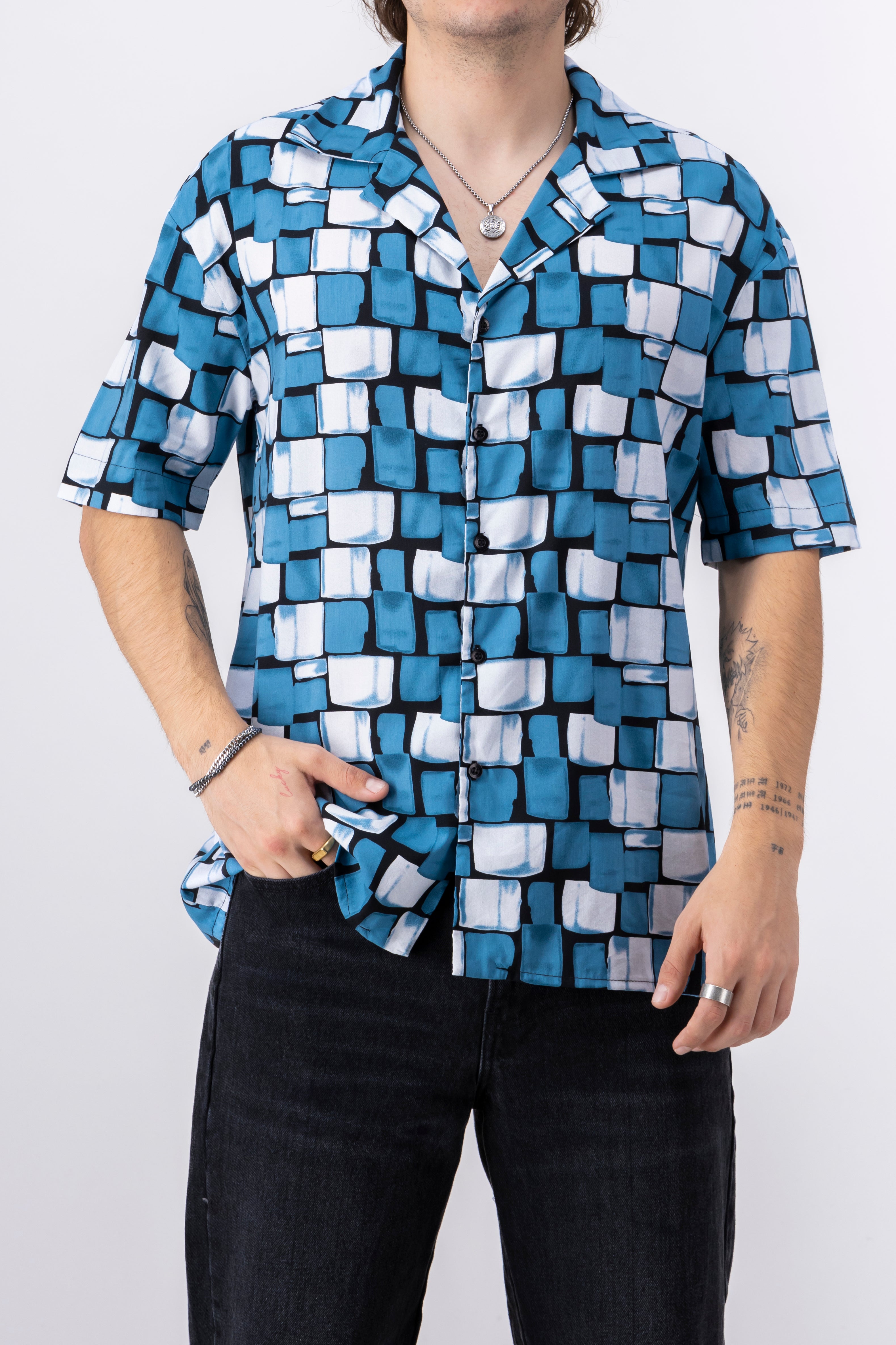 Camisa Manga Corta Ice Resort NEGRO COMBO