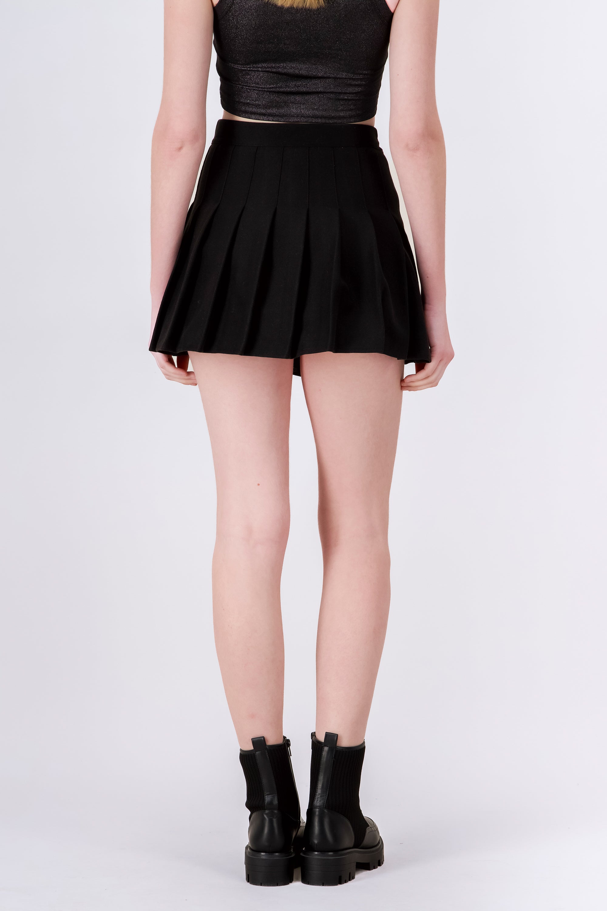 Falda Mini Plisada NEGRO