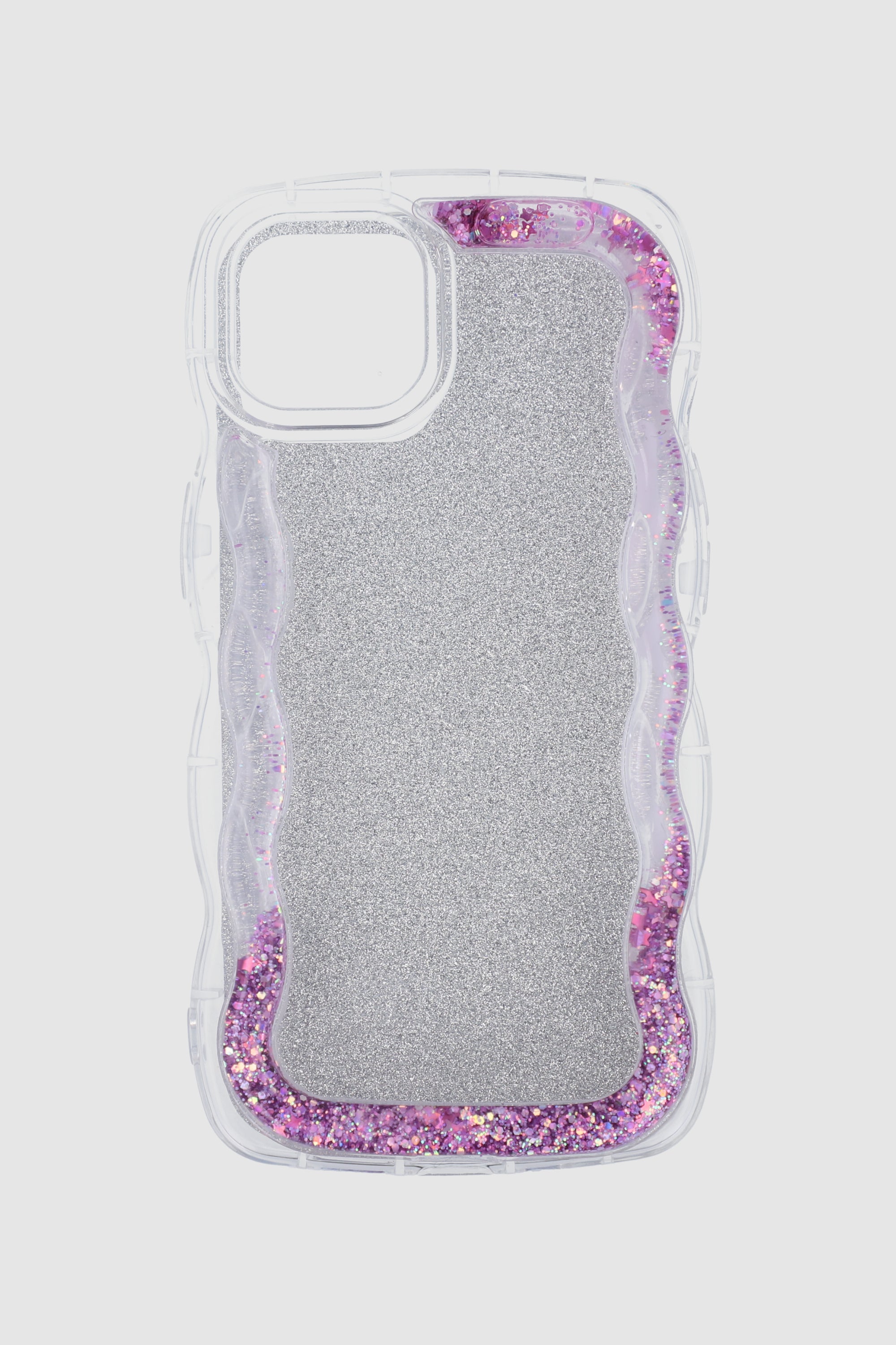 Funda Celular I14 Ondas Glitter MORADO